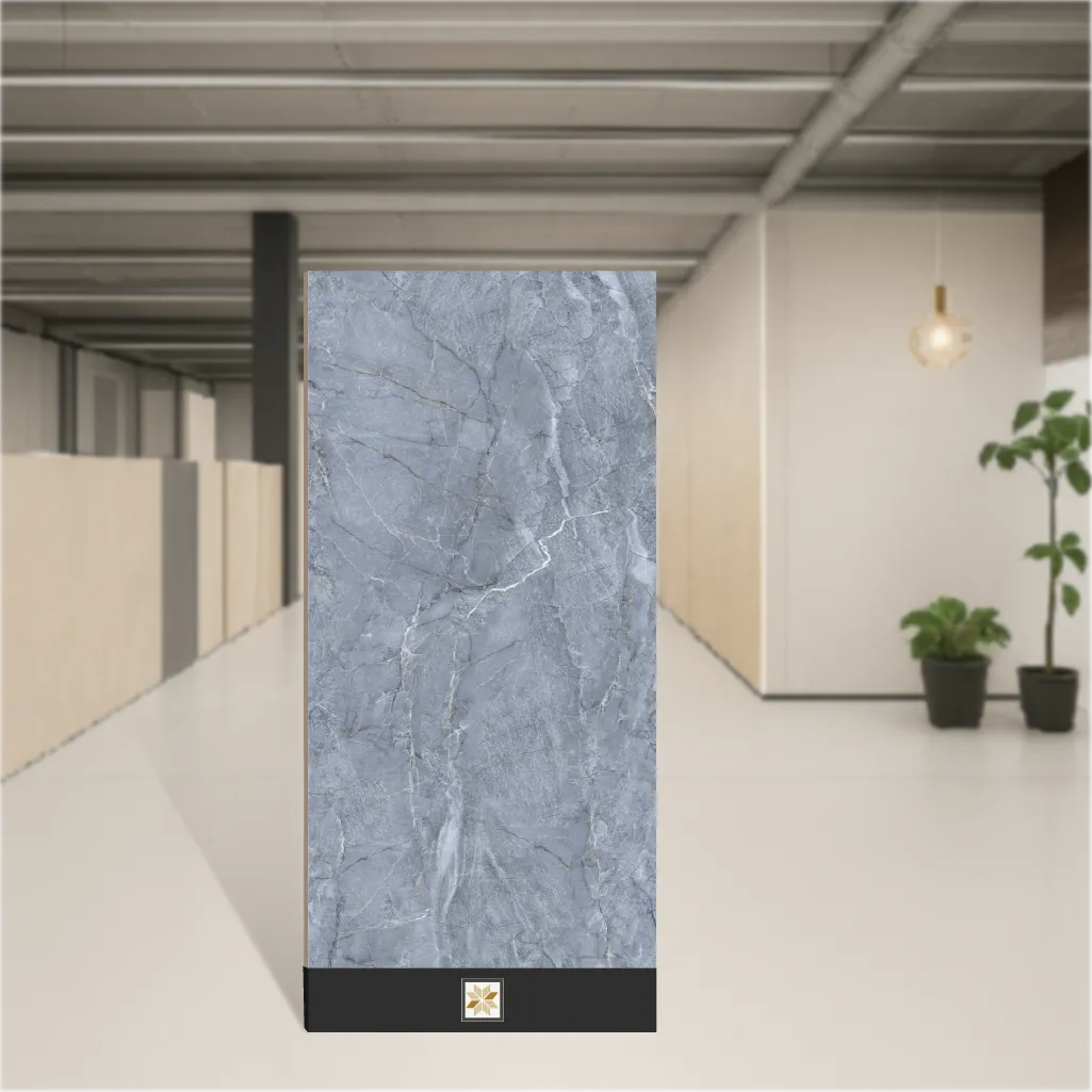 Vitrified Blue Sorrento Marbles & Stones Glossy Rectangular Tiles TL-4369 (4x2 feet | 9 mm)