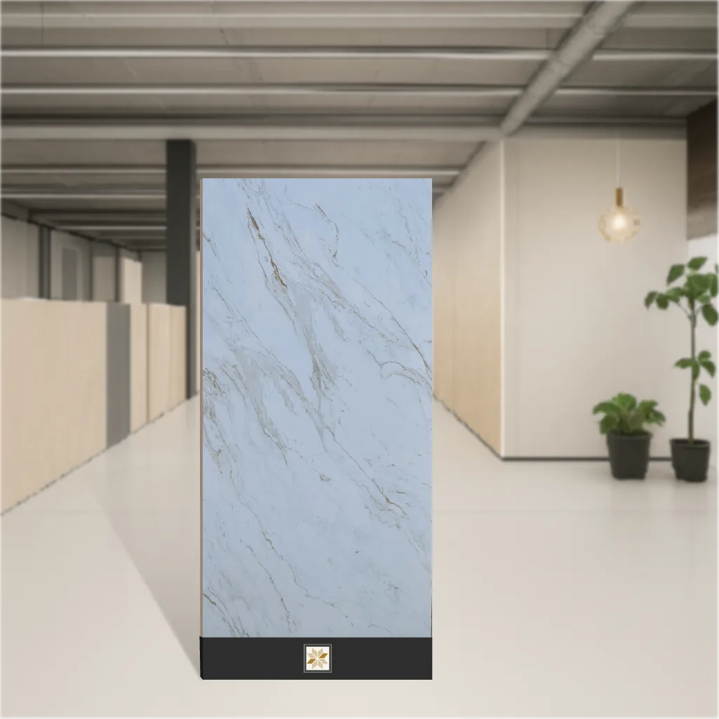 Vitrified Crimson Pearl Marbles & Stones Glossy Rectangular Tiles TL-4411 (4x2 feet | 9 mm)