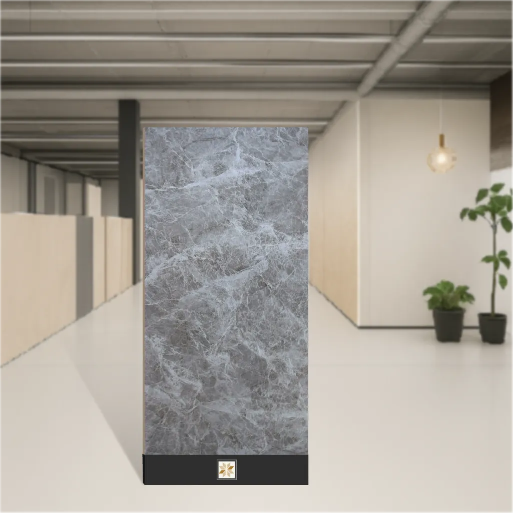 Vitrified Natural Rhythm Marbles & Stones Glossy Rectangular Tiles TL-4446 (4x2 feet | 9 mm)