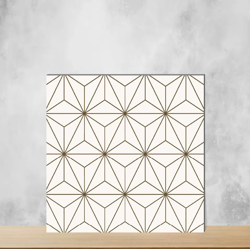 Vitrified Zellige White Equal Metal Moroccans Matt Square Tiles TL-4562-C (12x12 inch | 9 mm)