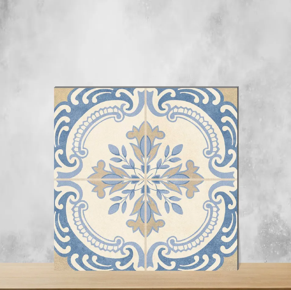 Vitrified Zellige Blue Mosaic Moroccans Matt Square Tiles TL-4499 (12x12 inch | 9 mm)