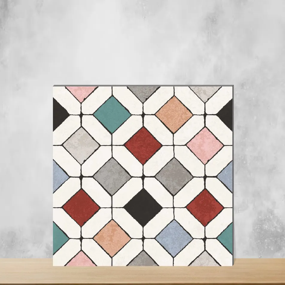 Vitrified Zellige Spectral Design Moroccans Matt Square Tiles TL-4514 (12x12 inch | 9 mm)