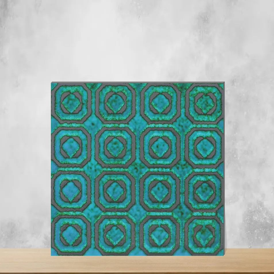 Ceramic Opulence Enchanted Teal Moroccans Matt Square Tiles TL-4522 (8x8 inch | 9 mm)