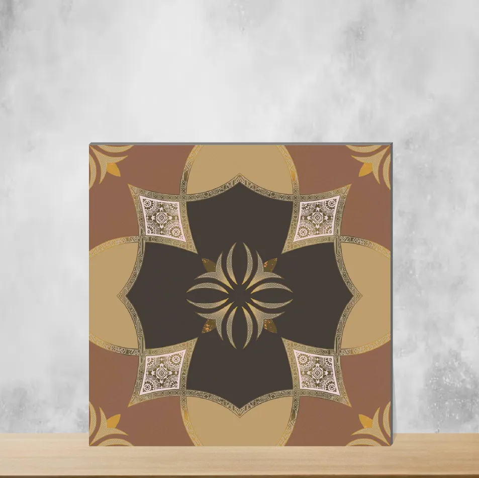 Vitrified Zellige Sedona Mandala Moroccans Matt Square Tiles TL-4563-C (12x12 inch | 9 mm)