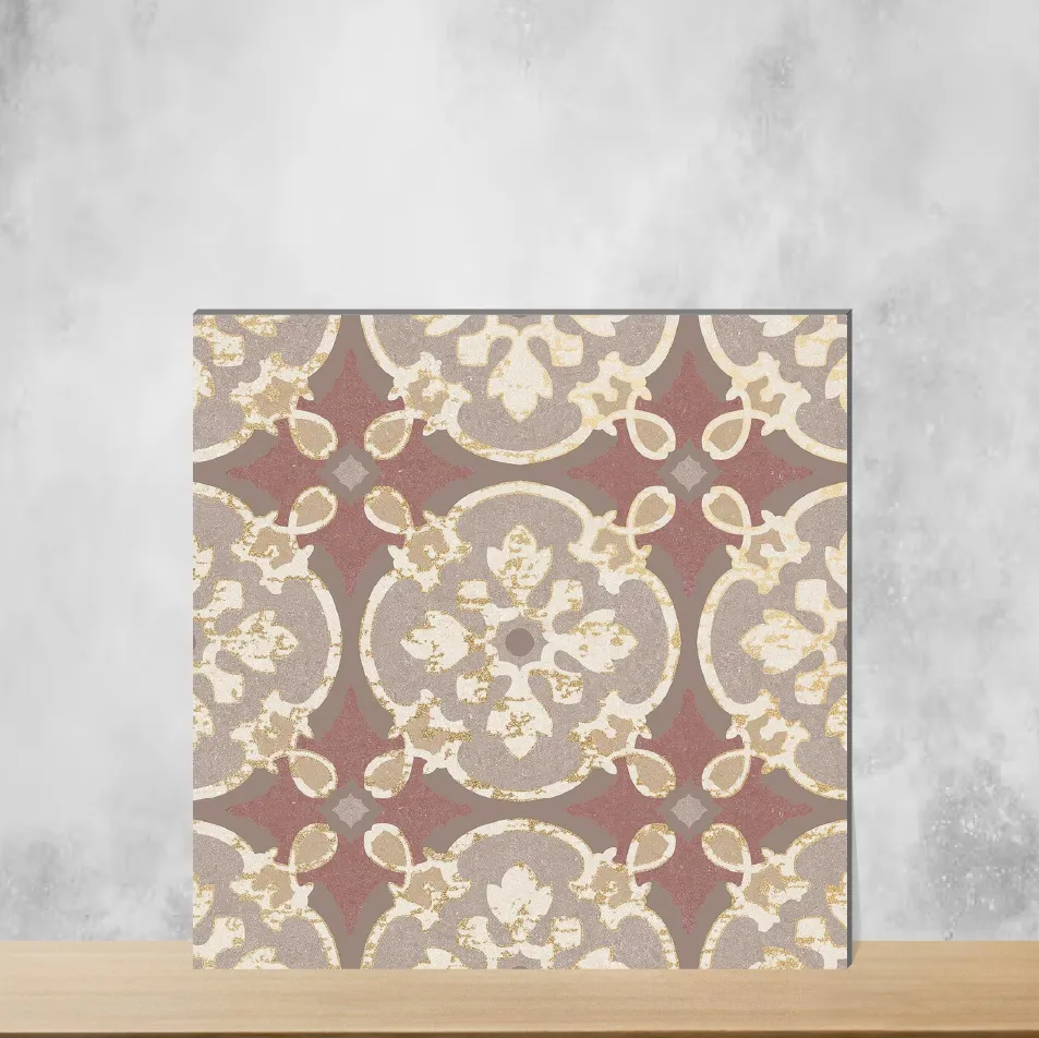 Vitrified Zellige Tessellated Coral Moroccans Matt Square Tiles TL-4540 (12x12 inch | 9 mm)