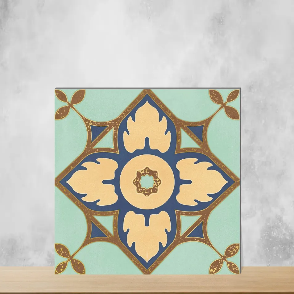 Vitrified Zellige Indigo Batik Moroccans Matt Square Tiles TL-4555 (12x12 inch | 9 mm)