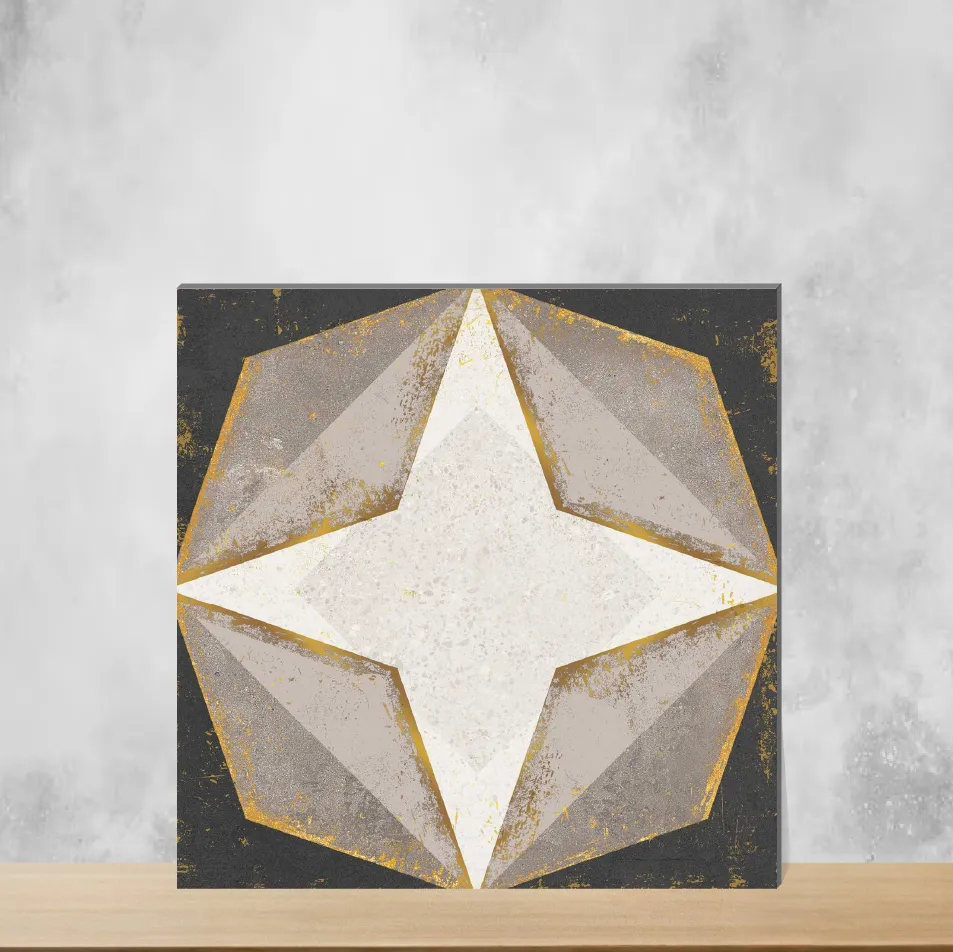 Vitrified Zellige Dark Star Moroccans Matt Square Tiles TL-4559-C (12x12 inch | 9 mm)