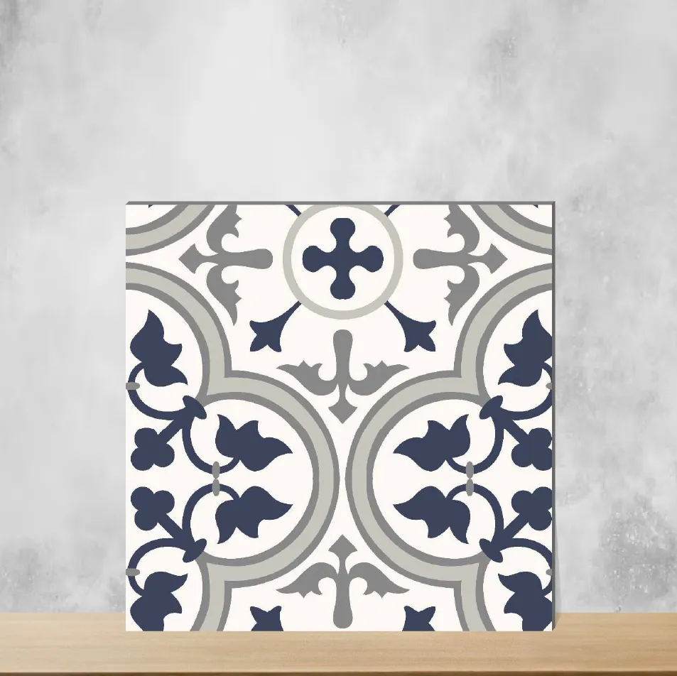 Vitrified Zellige Shadow Grey Moroccans Matt Square Tiles TL-4570 (12x12 inch | 9 mm)