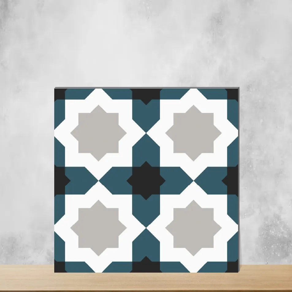 Vitrified Zellige Starry Blue Moroccans Matt Square Tiles TL-4572 (12x12 inch | 9 mm)