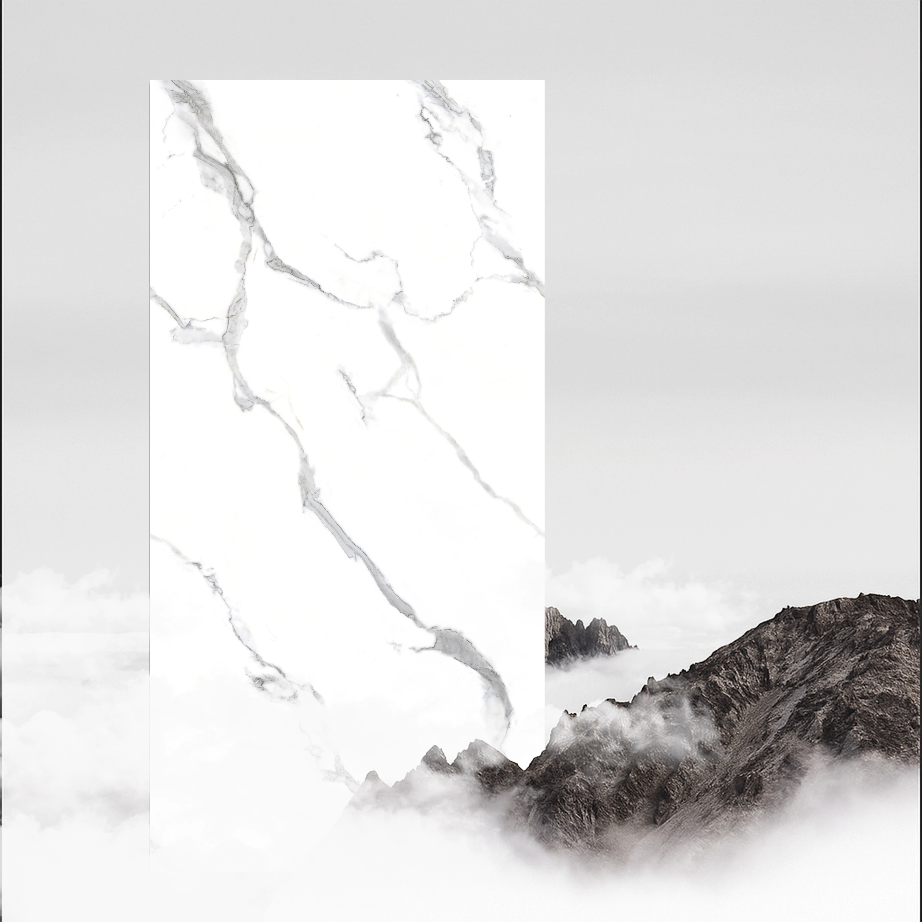 Vitrified Marblis Snowy Calacatta Marbles & Stones Glossy Rectangular Tiles TL-460 (4x2 feet | 9 mm)