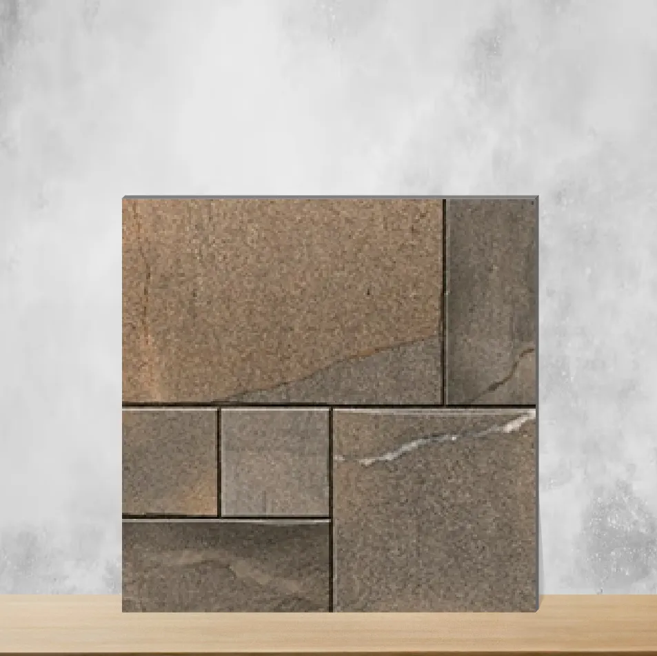 Vitrified Walnut Smoke Punch Textures Matt Square Tiles TL-4622 (16x16 inch | 12 mm)