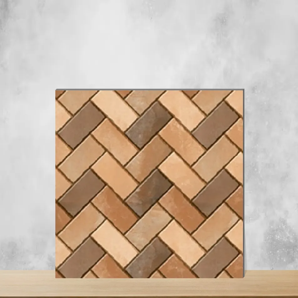 Vitrified Sepia Thread Punch Textures Matt Square Tiles TL-4631 (16x16 inch | 12 mm)