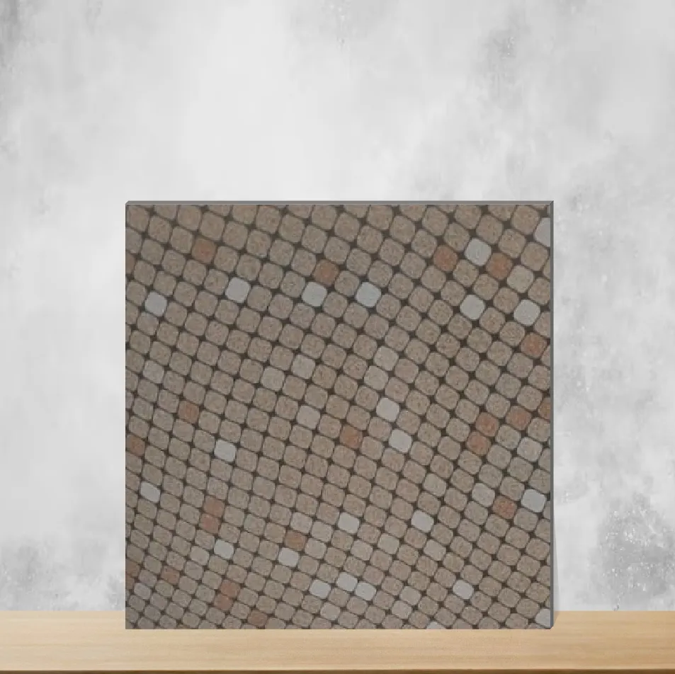 Vitrified Fawn Kakhi Punch Textures Matt Square Tiles TL-4639 (16x16 inch | 12 mm)