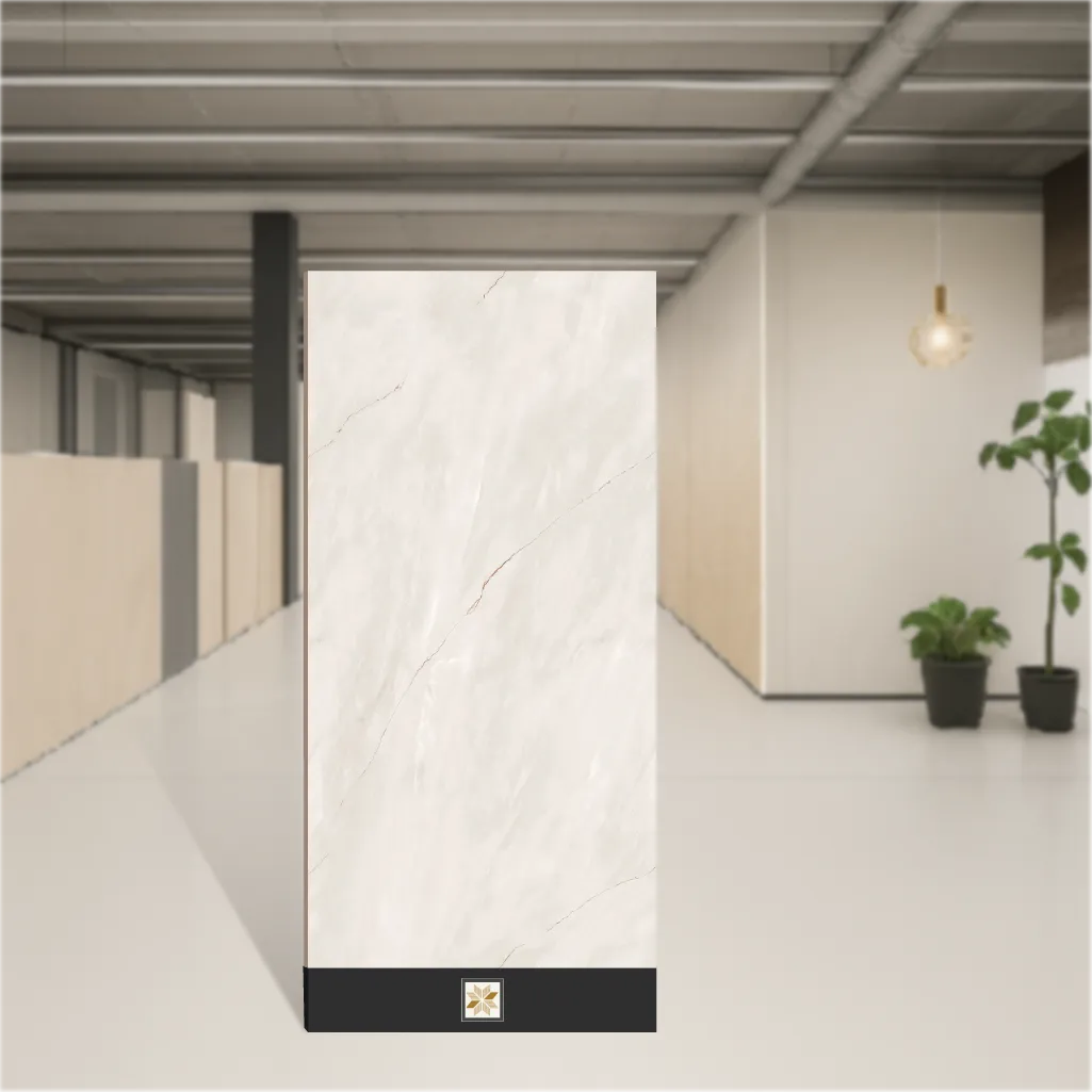 Vitrified Froges Bianco Marbles & Stones Glossy Rectangular Tiles TL-4644-B (4x2 feet | 9 mm)