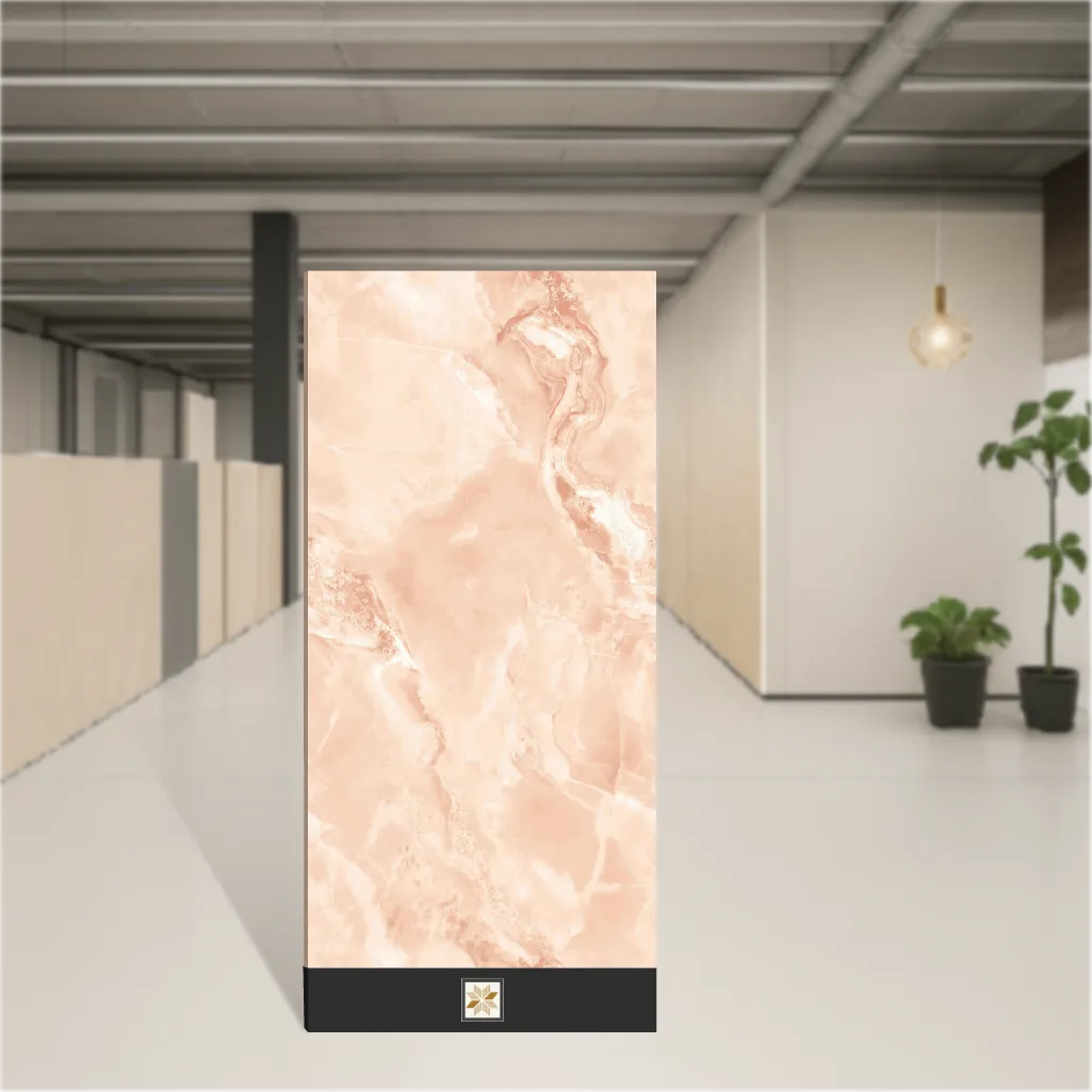 Vitrified Ozone Roses Marbles & Stones Glossy Rectangular Tiles TL-4660 (4x2 feet | 9 mm)