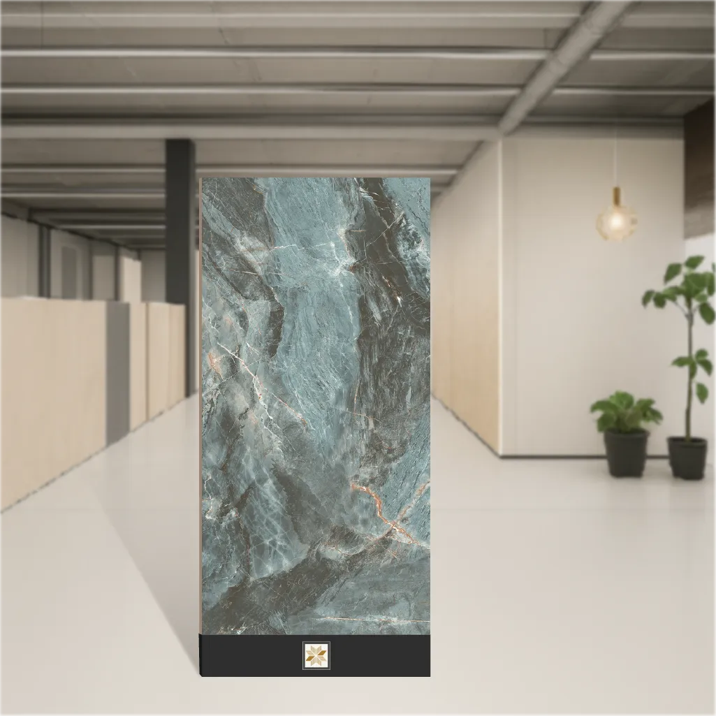 Vitrified Jerico Aqua Marbles & Stones Matt Rectangular Tiles TL-4686 (4x2 feet | 9 mm)