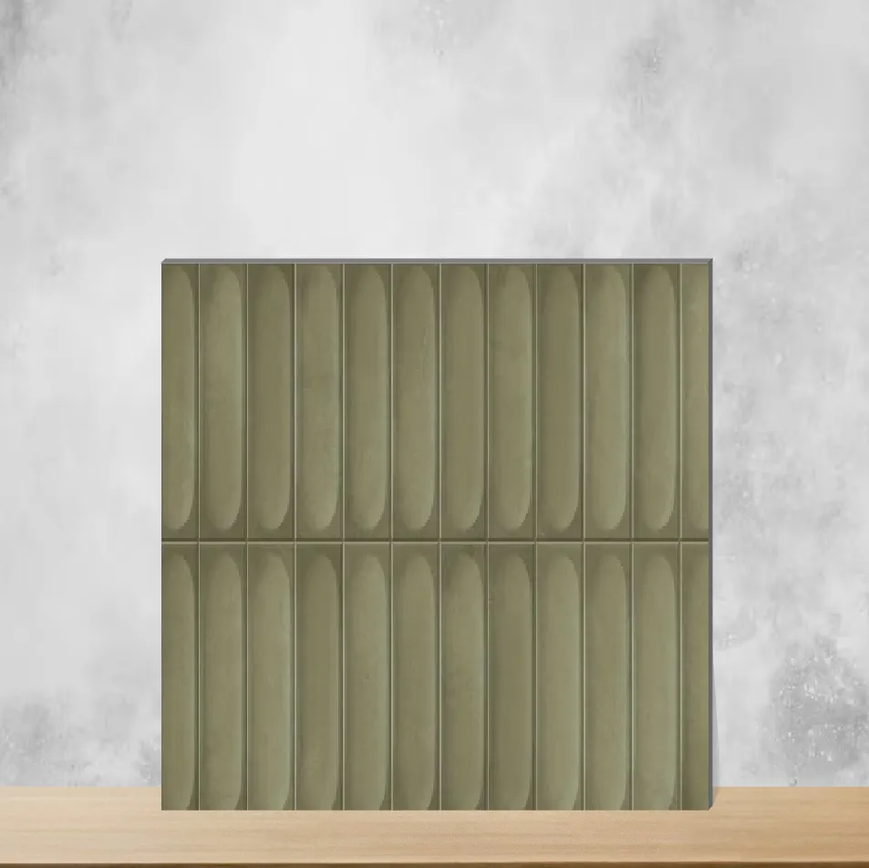 Ceramic Cuba Green Highlighter Tiles Glossy Rectangular Tiles TL-4759-D (24x12 inch | 9 mm)