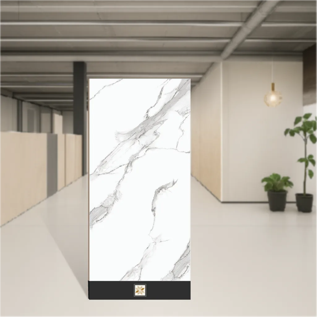 Vitrified Statuario Classic Marbles & Stones Glossy Rectangular Tiles TL-477 (4x2 feet | 9 mm)