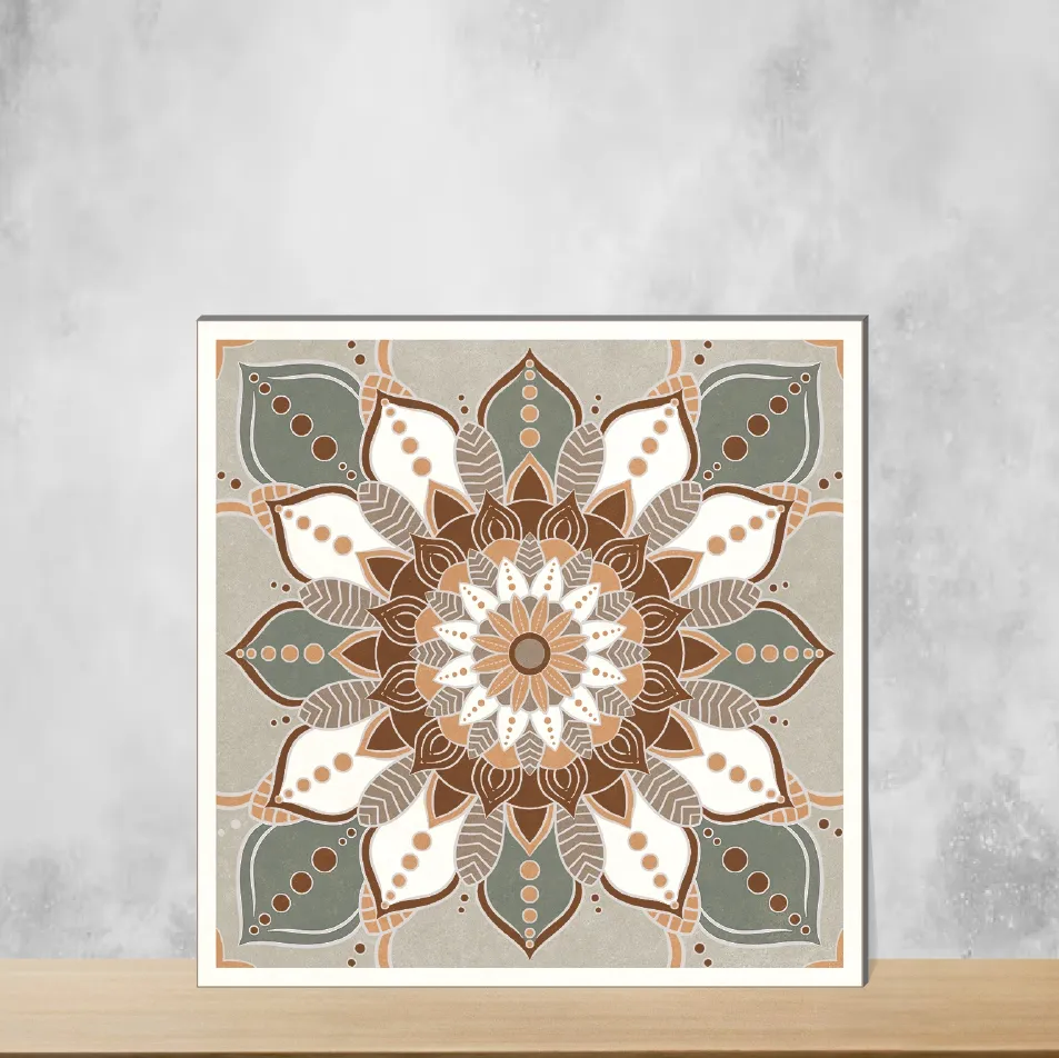 Vitrified Glito Pista Moroccans Glossy Square Tiles TL-4784 (2x2 feet | 9 mm)