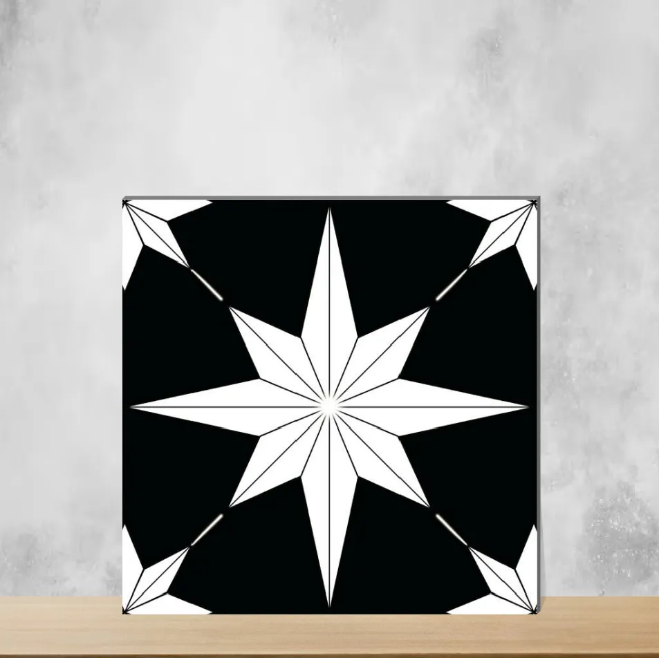 Vitrified Canyon Fade Black Geometric & Abstracts Matt Square Tiles TL-4901 (12x12 inch | 9 mm)