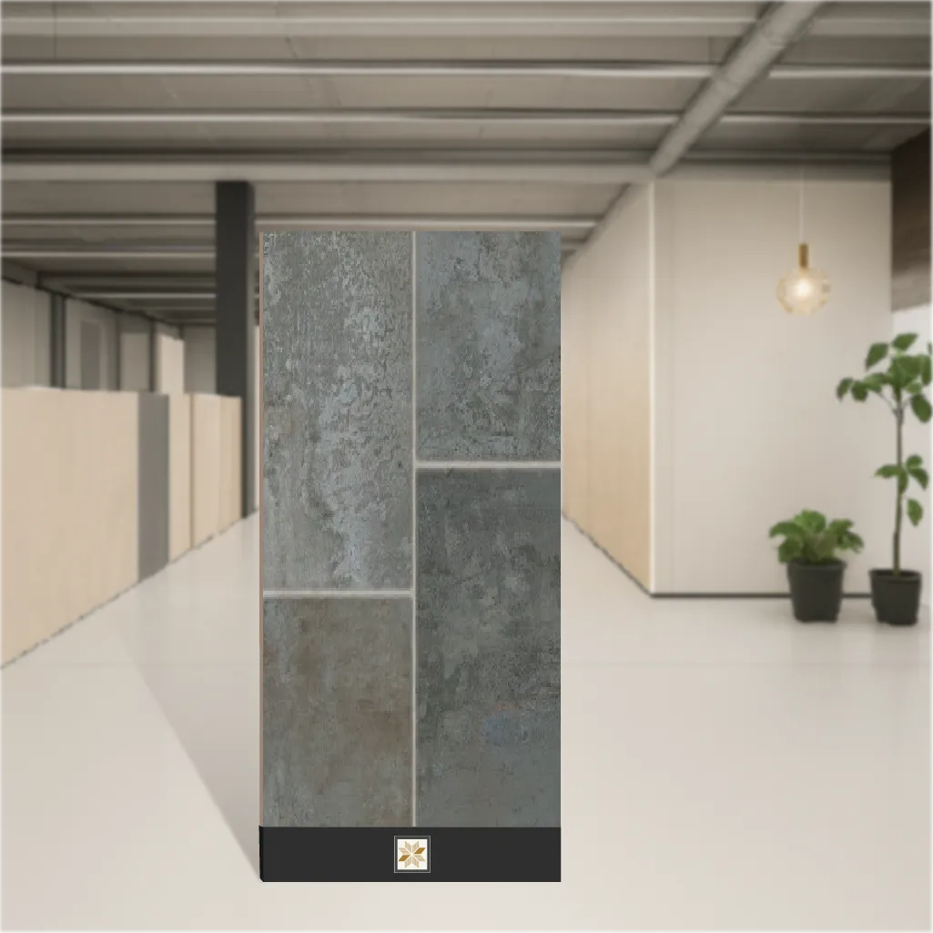 Vitrified Ellora Nero Marbles & Stones Matt Square Tiles TL-4925 (2x2 feet | 12 mm)