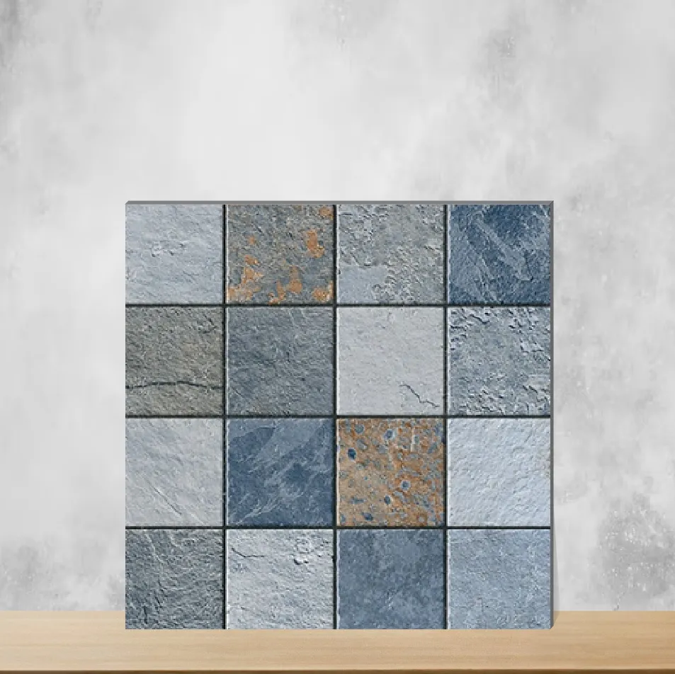 Vitrified Strada Mosaico Navy Marbles & Stones Matt Square Tiles TL-4941 (20x20 inch | 12 mm)
