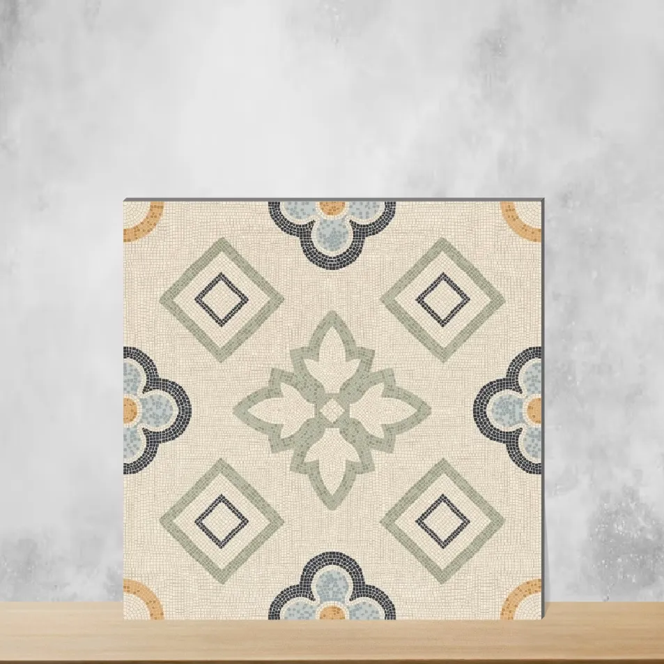 Vitrified Seta Crema Geometric & Abstracts Matt Square Tiles TL-4943-C (2x2 feet | 9 mm)