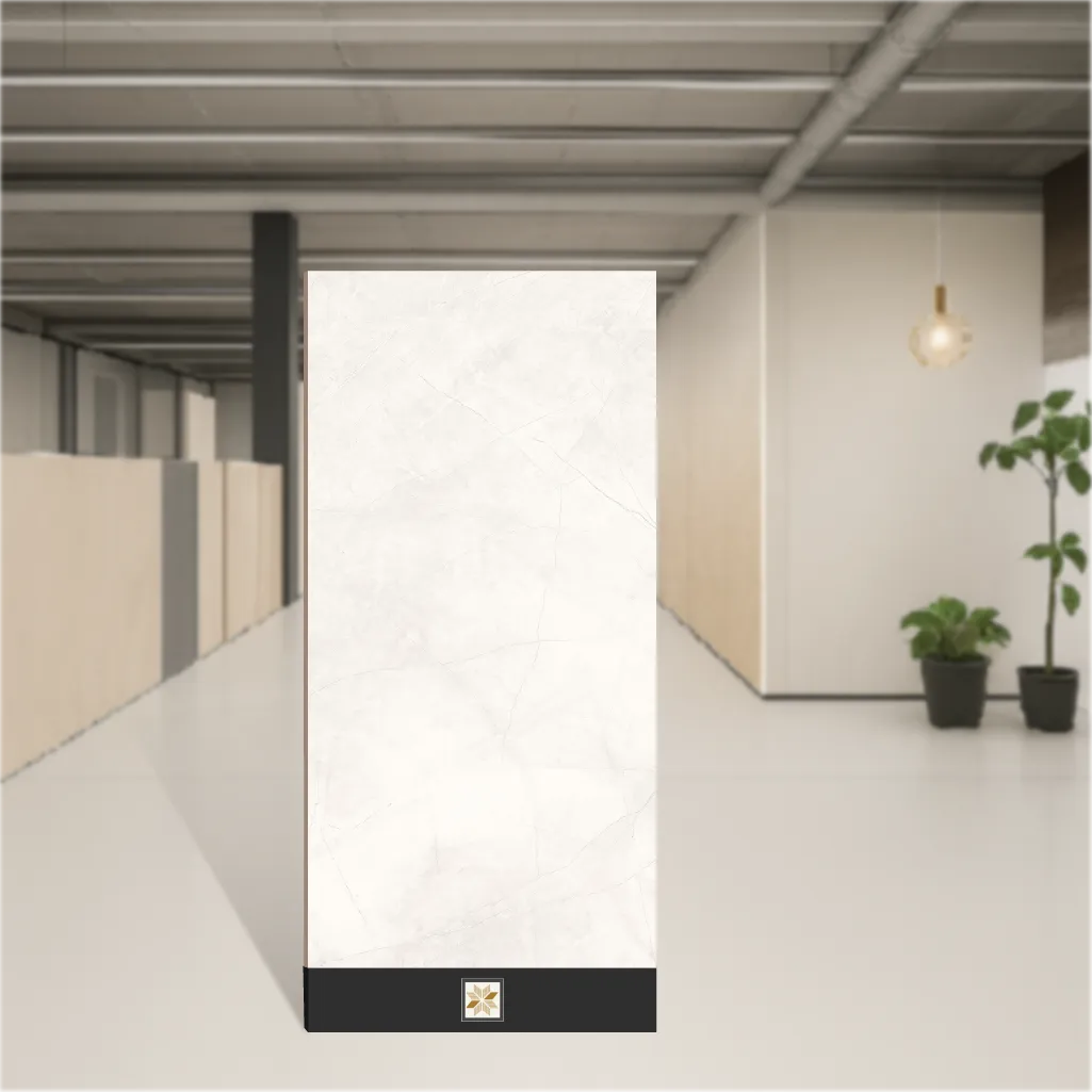 Vitrified Pulpis Bianco Marbles & Stones Glossy Rectangular Tiles TL-4973-B (4x2 feet | 9 mm)