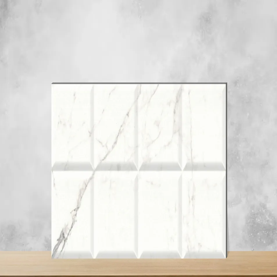 Ceramic Carara Milky HL Highlighter Tiles Glossy Rectangular Tiles TL-5730-C (24x12 inch | 8 mm)