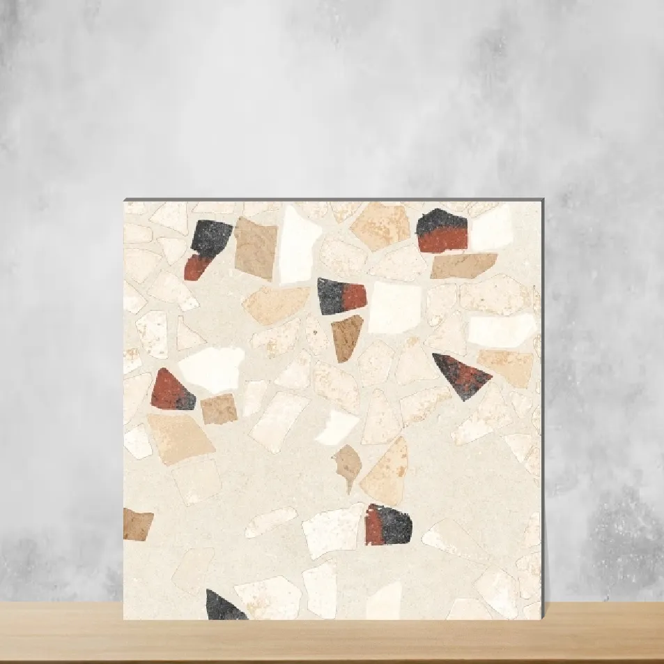 Vitrified Emuna Ivory Terrazzo Matt Square Tiles TL-5049-C (2x2 feet | 9 mm)