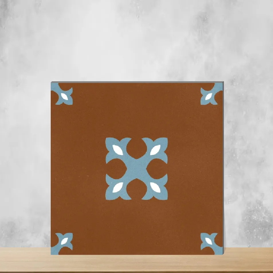 Ceramic Vintagia Retro Luxor Orange Moroccans Matt Square Tiles TL-5877-G (8x8 inch | 10 mm)