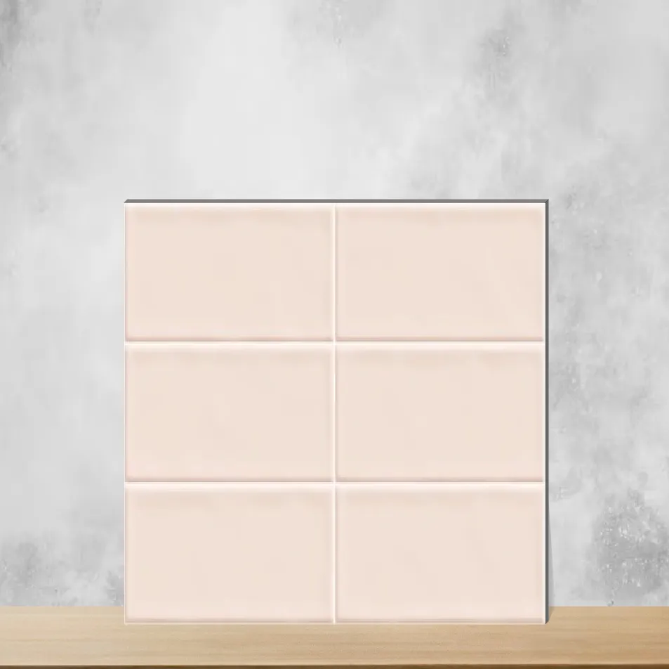 Ceramic Messi Pink Glossy Rectangular Tiles TL-5134-E (24x12 inch | 8 mm)