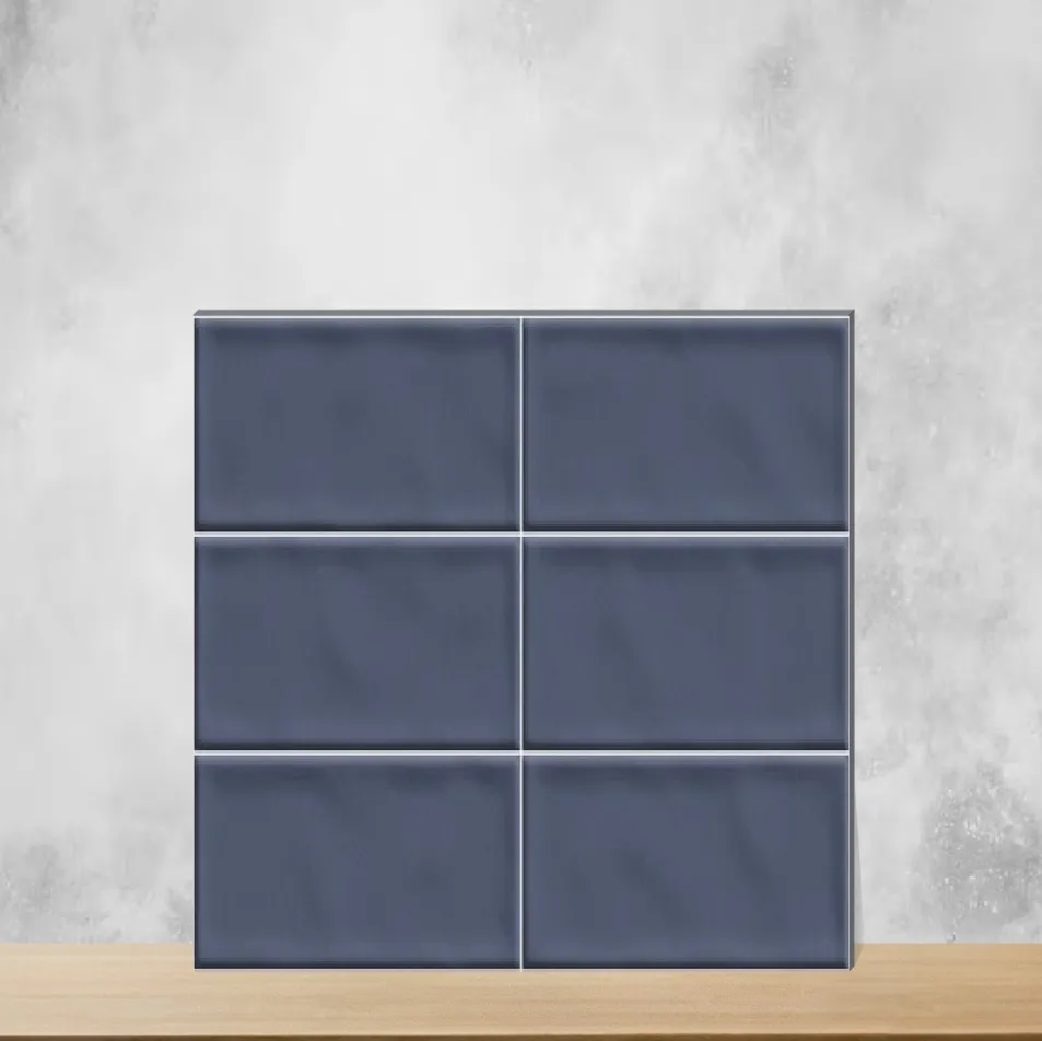 Ceramic Messi Blue Glossy Rectangular Tiles TL-5134-C (24x12 inch | 8 mm)