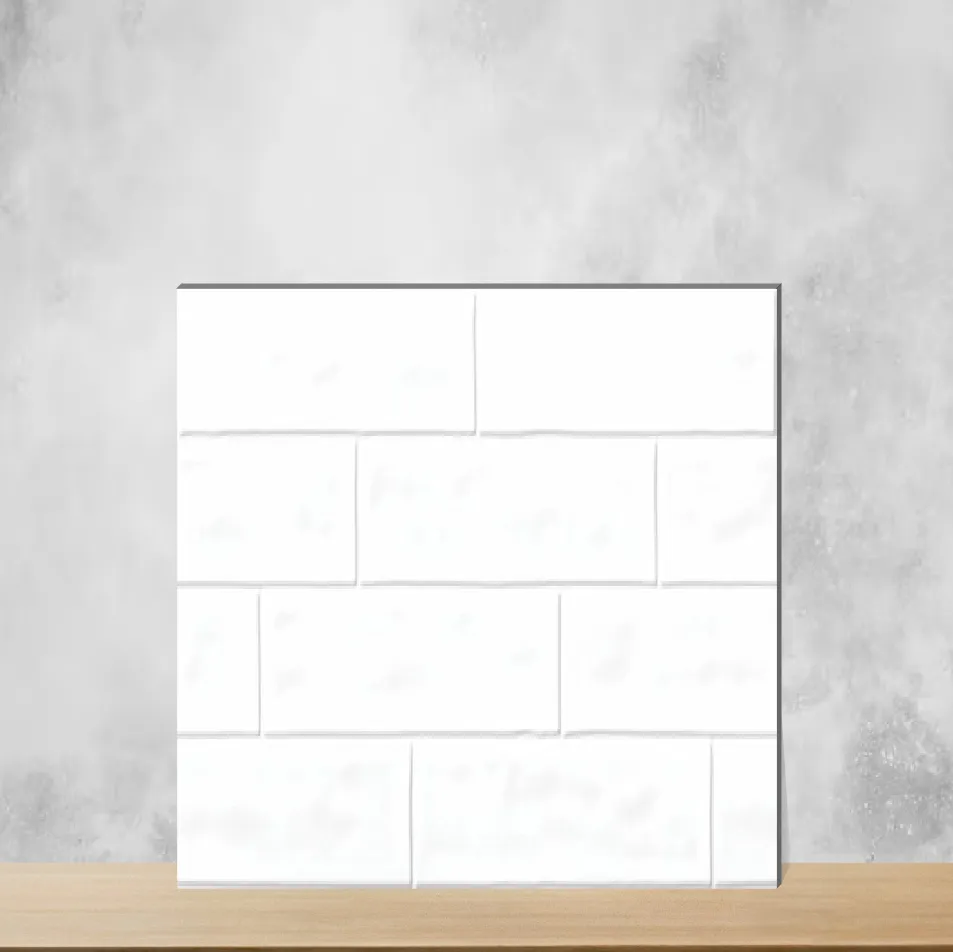 Ceramic Cluster White Glossy Rectangular Tiles TL-5758-F (24x12 inch | 8 mm)