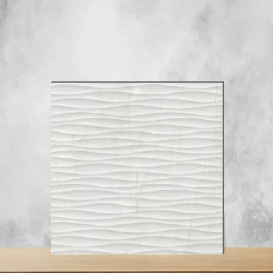 Ceramic Etania Silver Waves Highlighter Tiles Glossy Rectangular Tiles TL-5873-B (24x12 inch | 8 mm)