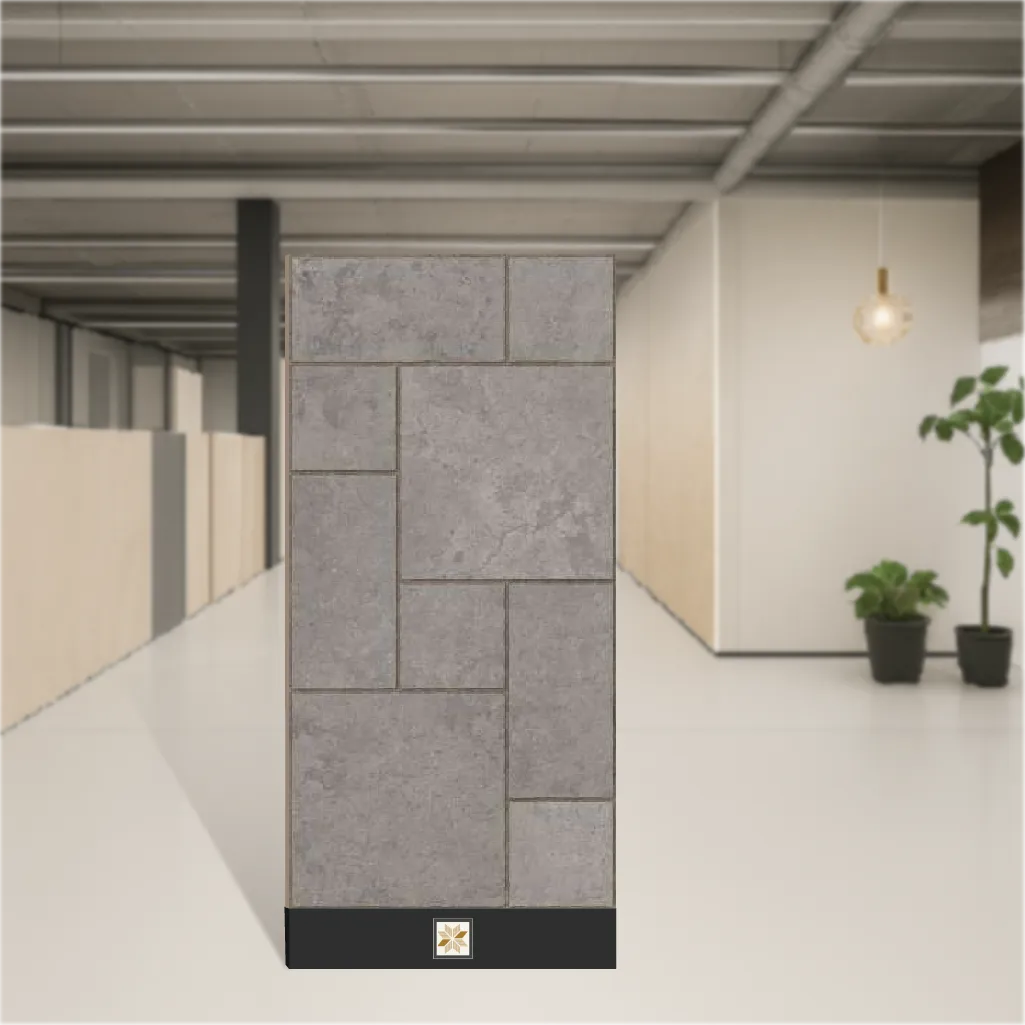 Vitrified Mustang Charcoal Marbles & Stones Matt Rectangular Tiles TL-5298-C (4x2 feet | 9 mm)