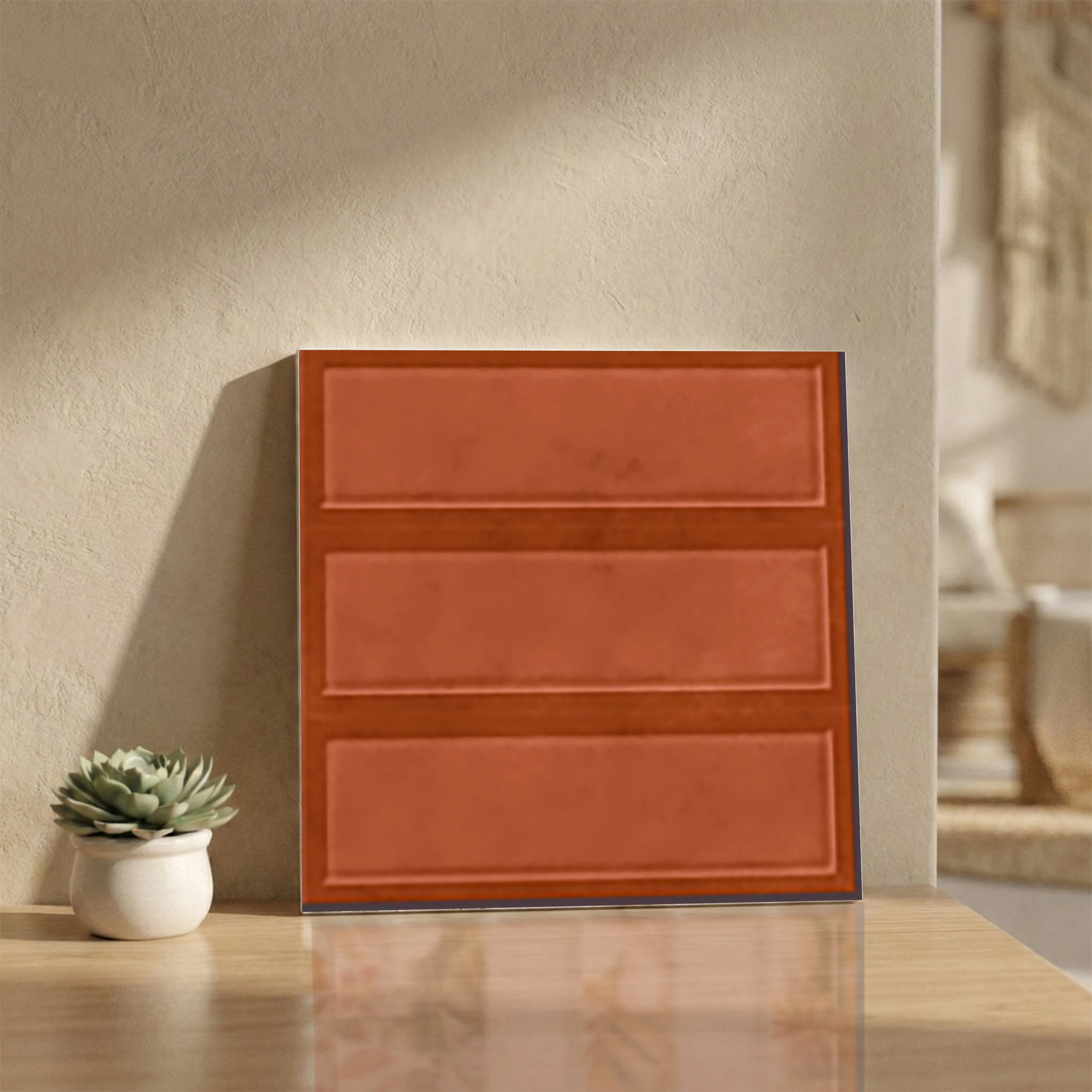 Ecoblend Carmine Glossy Patterned 1x1 ft 10mm Tile | TL-52689-B