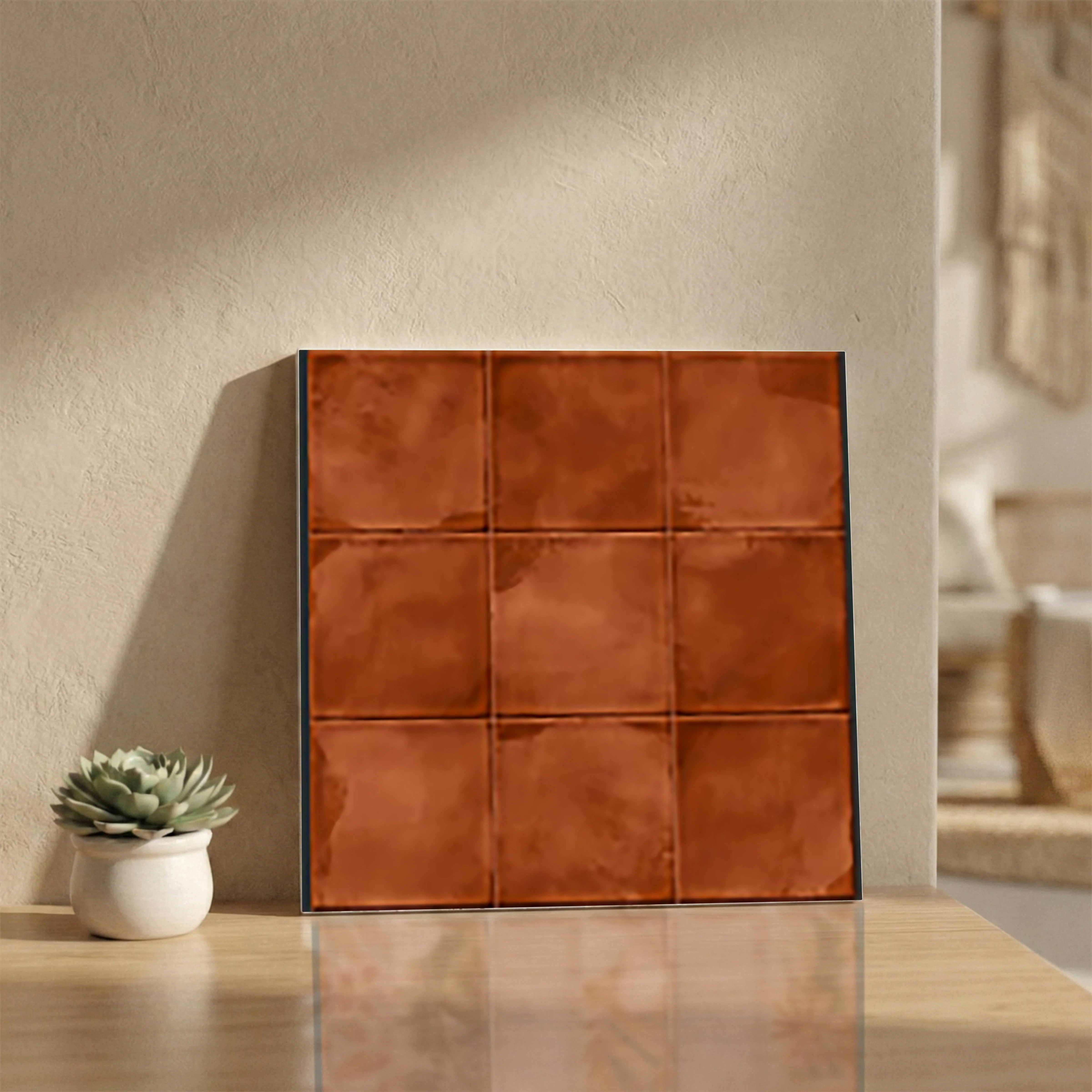 Horizon Carmine Decor 1 Glossy Patterned 1x1 ft 10mm Tile | TL-52696-A