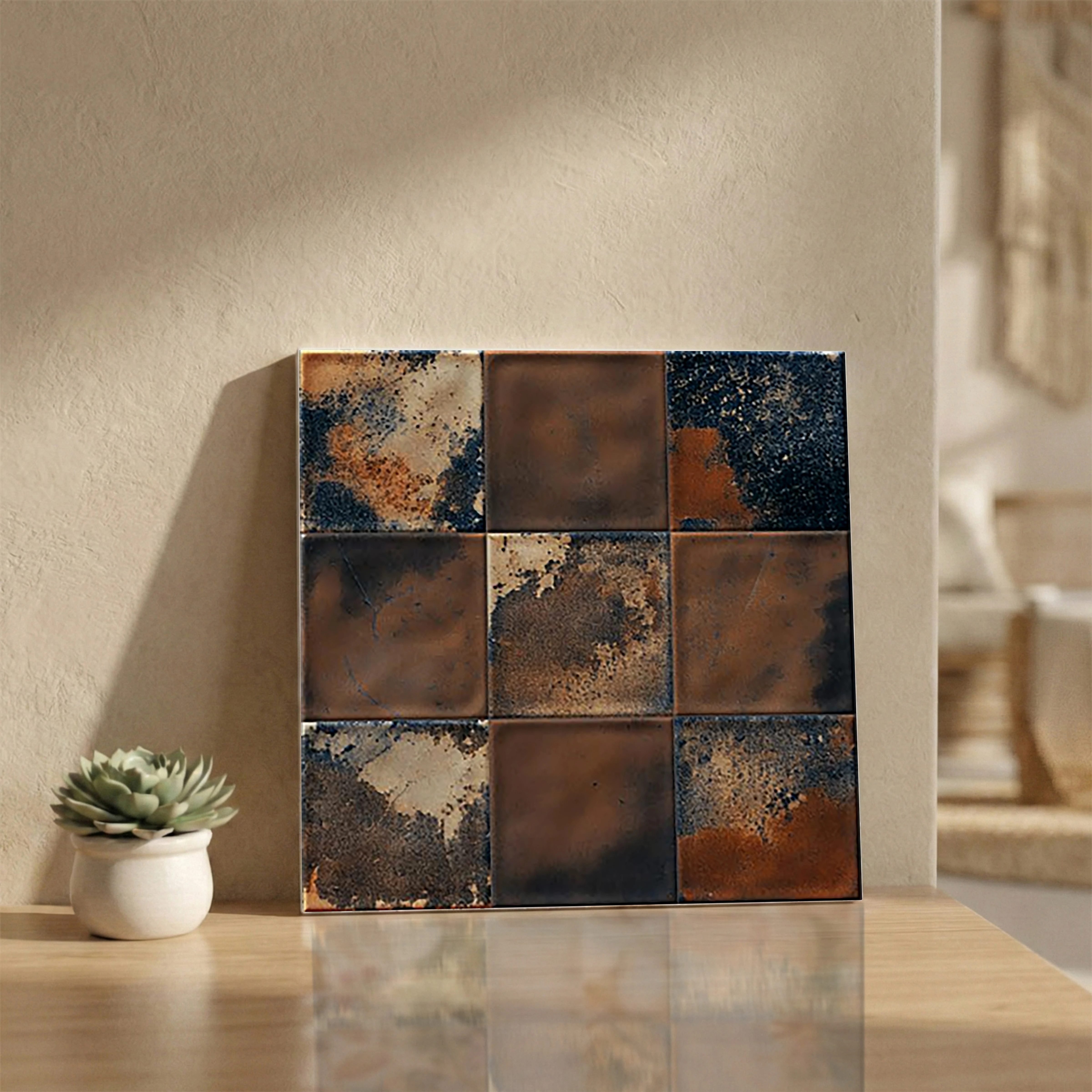 Haven Glue Decor 7 Glue Finish Patterned 1x1 ft 10mm Tile | TL-52704-D