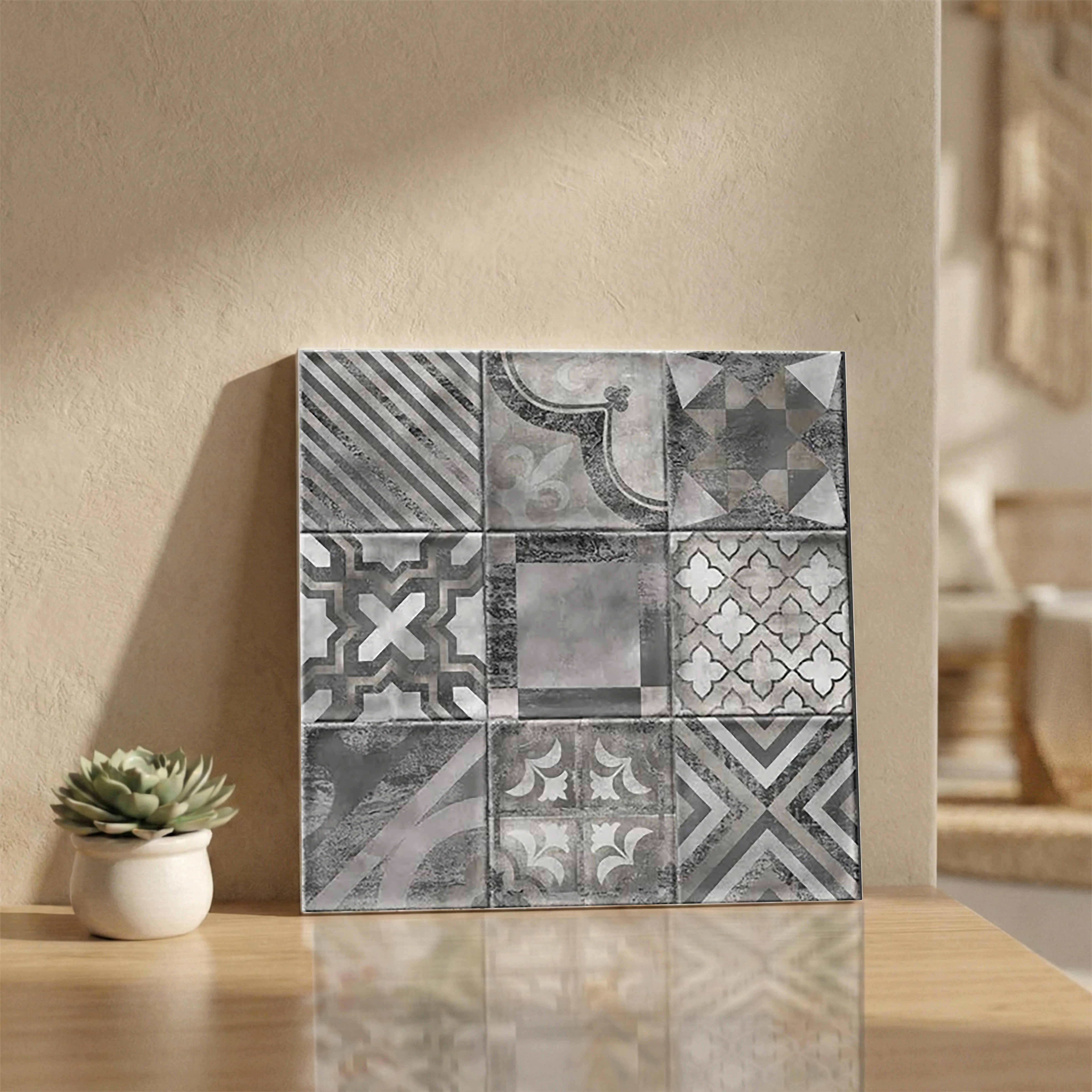 Haven Glue Decor 12 Glue Finish Patterned 1x1 ft 10mm Tile | TL-52704-E