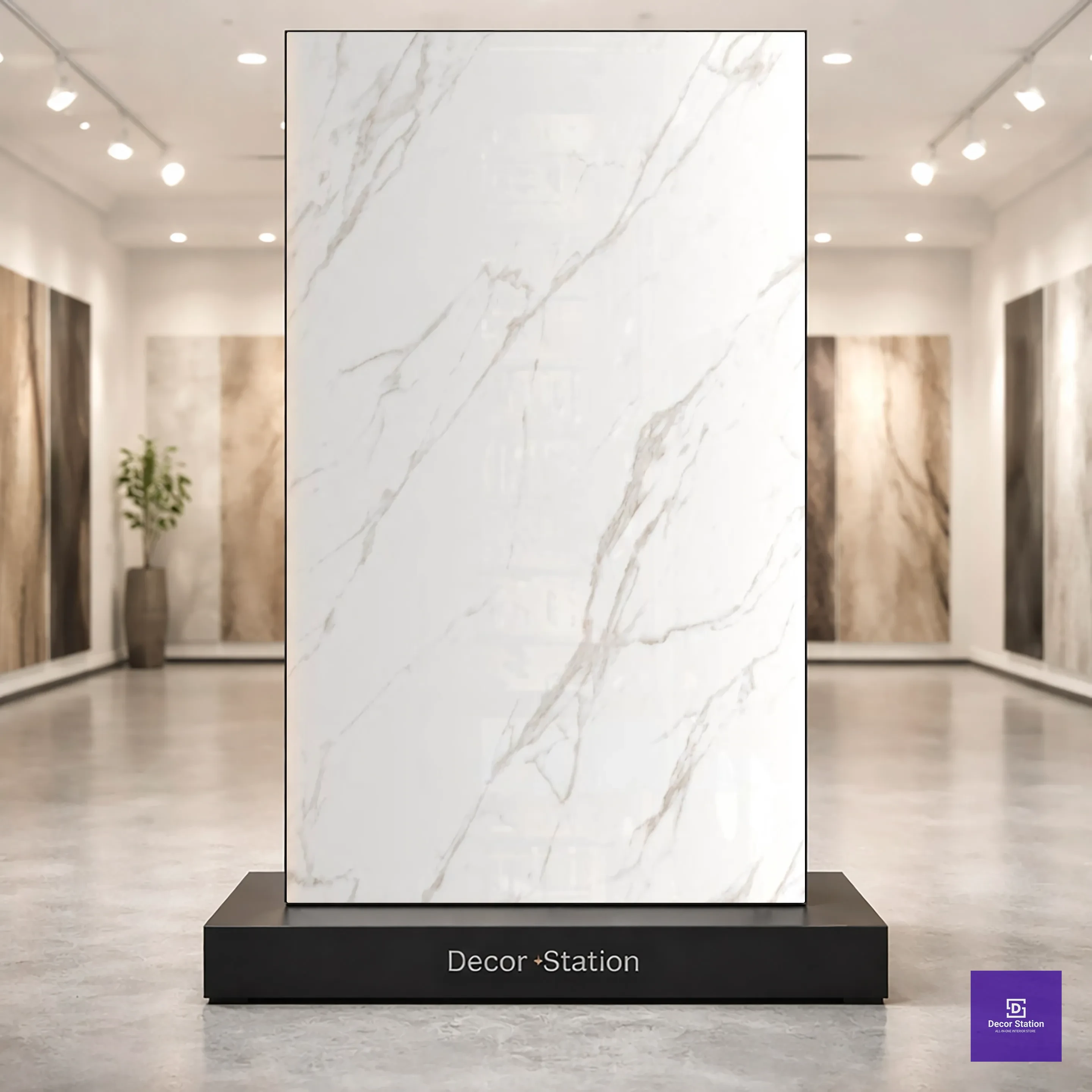 Statuario Romana Marble look Glossy 4x6 ft 9mm tile | TL-52714-A