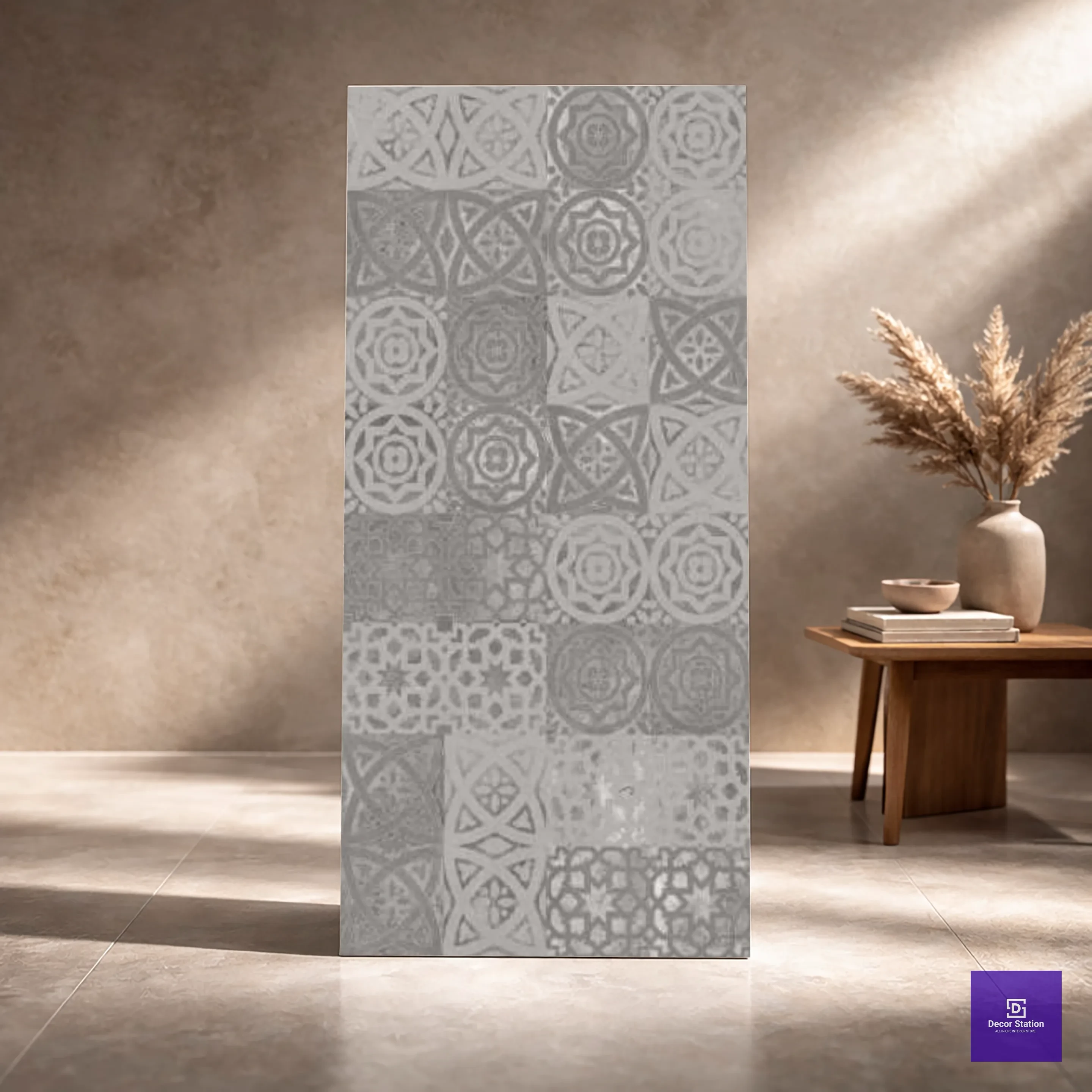 Nioz Pigeon Grey Decor Rustic Carving 2x4 ft 9mm tile | TL-52719-B