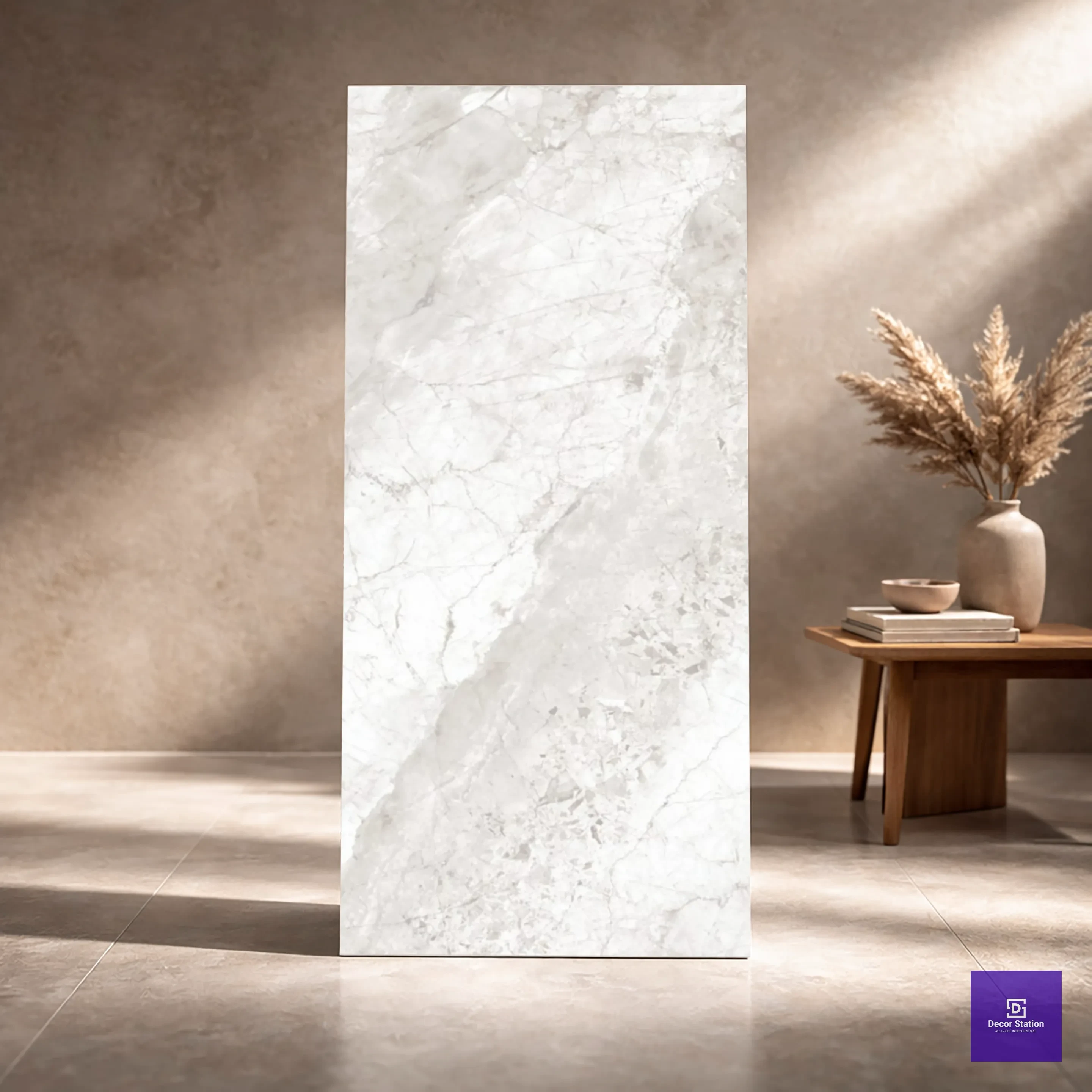 Lusso Crema Off-White Marble Look Glossy 2x4 ft 9mm tile | TL-52760-C