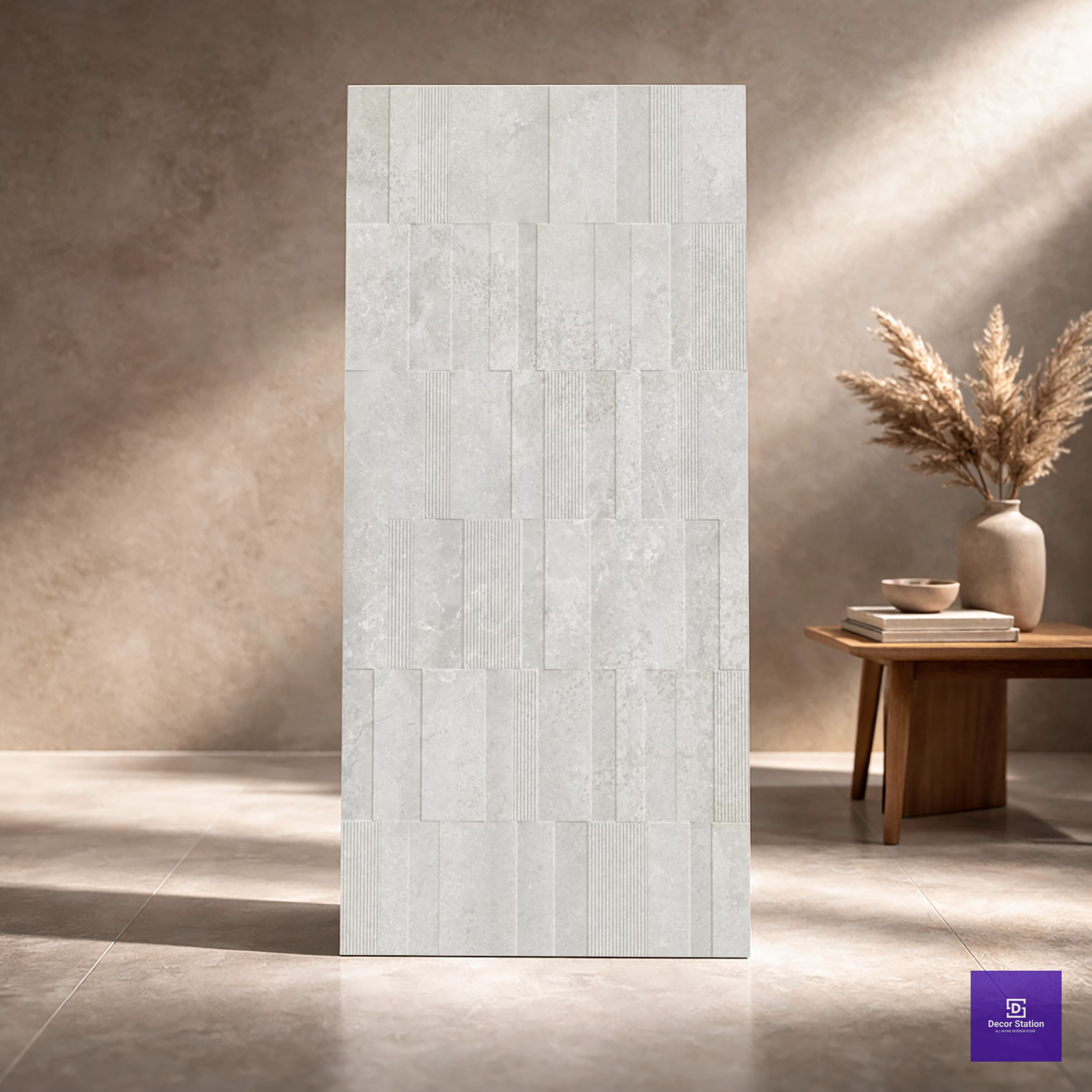 Lunar Bianco Decor Light Grey Patterned Matt 2x4 ft 9mm tile | TL-52763-B
