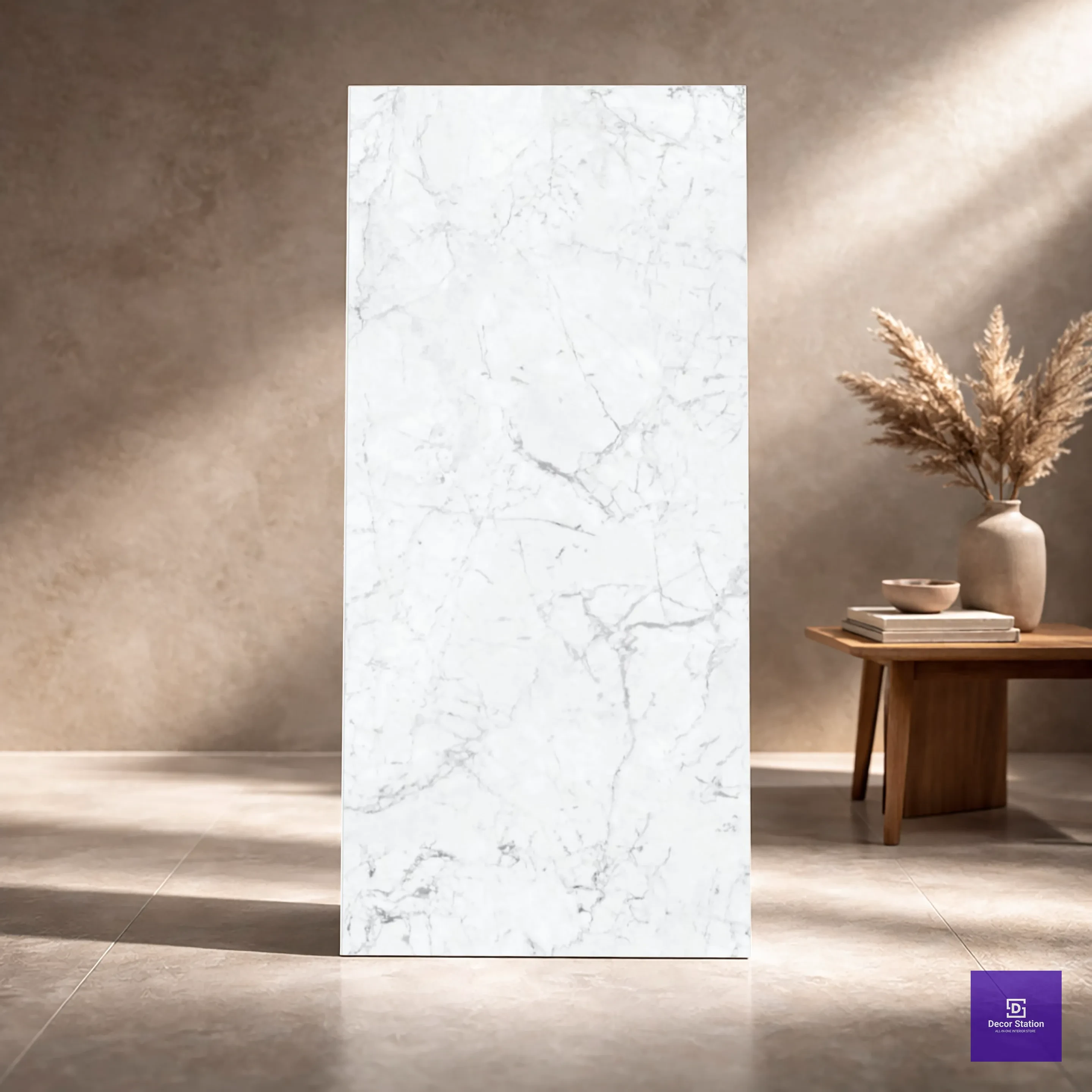 Arena Bianco Bright White Marble Look Lush 2x4 ft 9mm tile | TL-52772-B