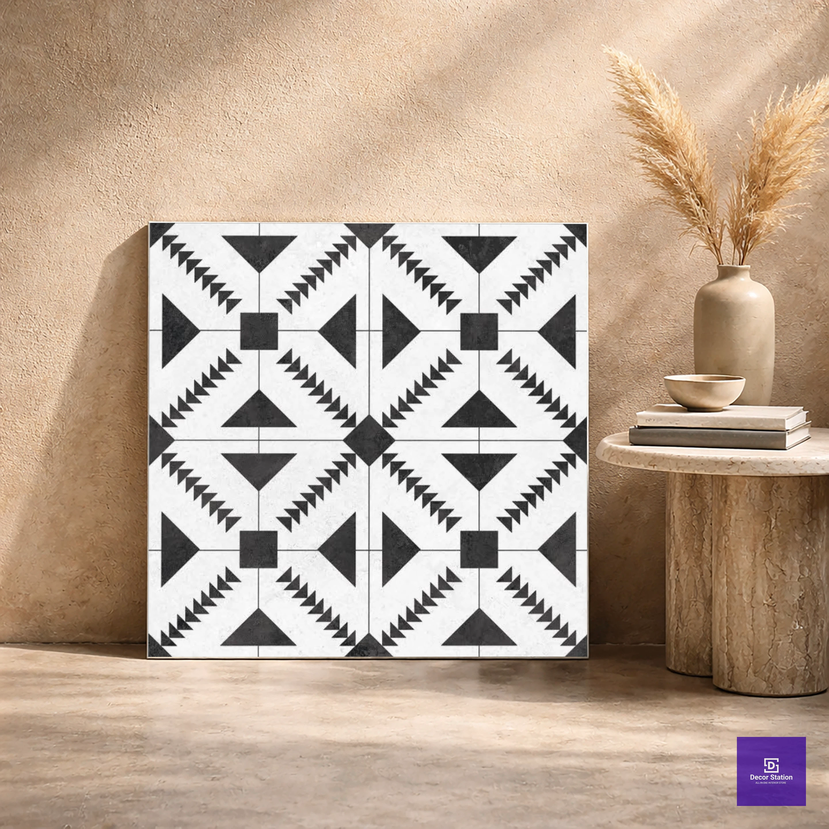 Aztec Arrow Nero Matt Rustic 2x2 ft 9mm tile | TL-52782-A