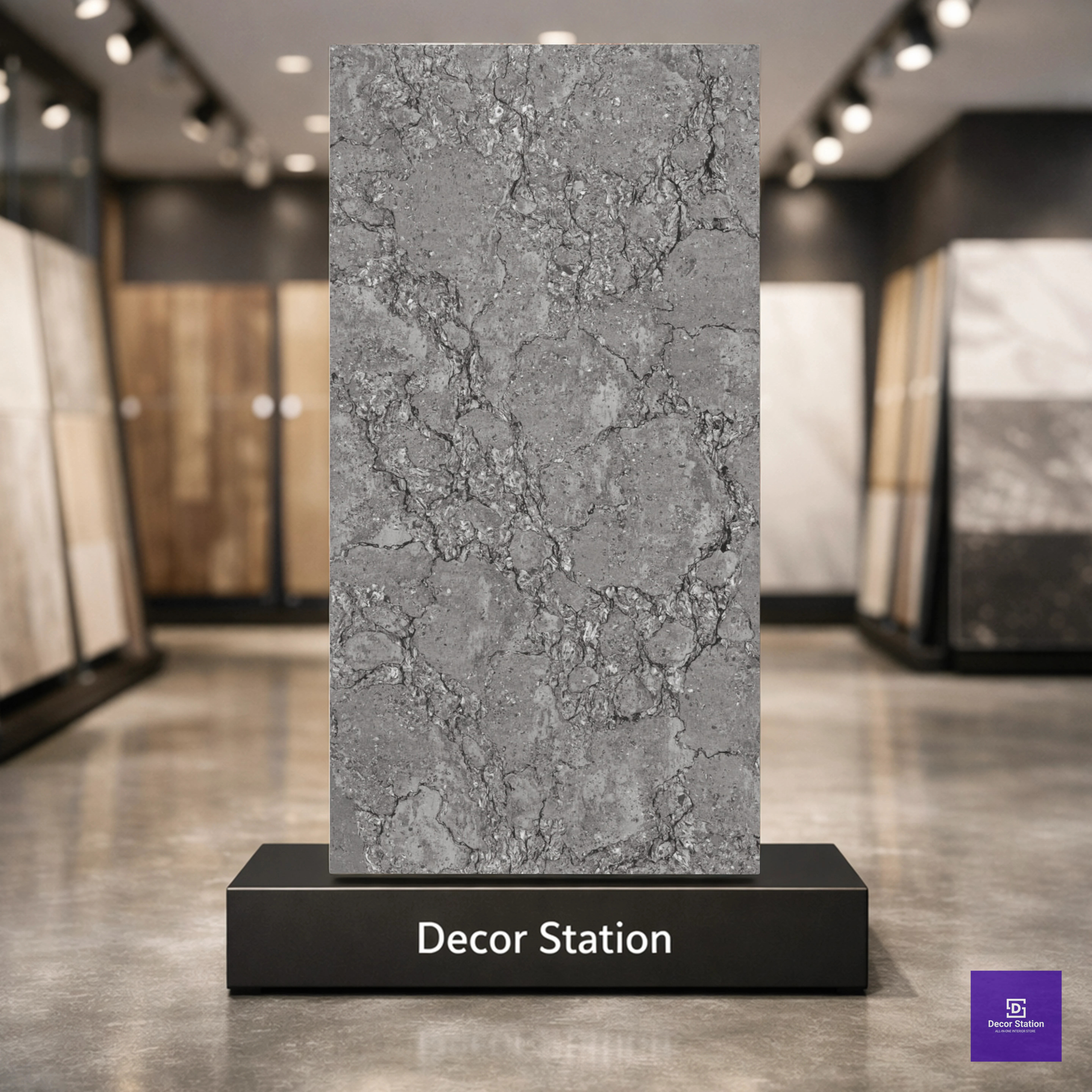 Pandora Grey Marble Look High Gloss 2.62x5.25 ft 9.5mm tile | TL-52881-C