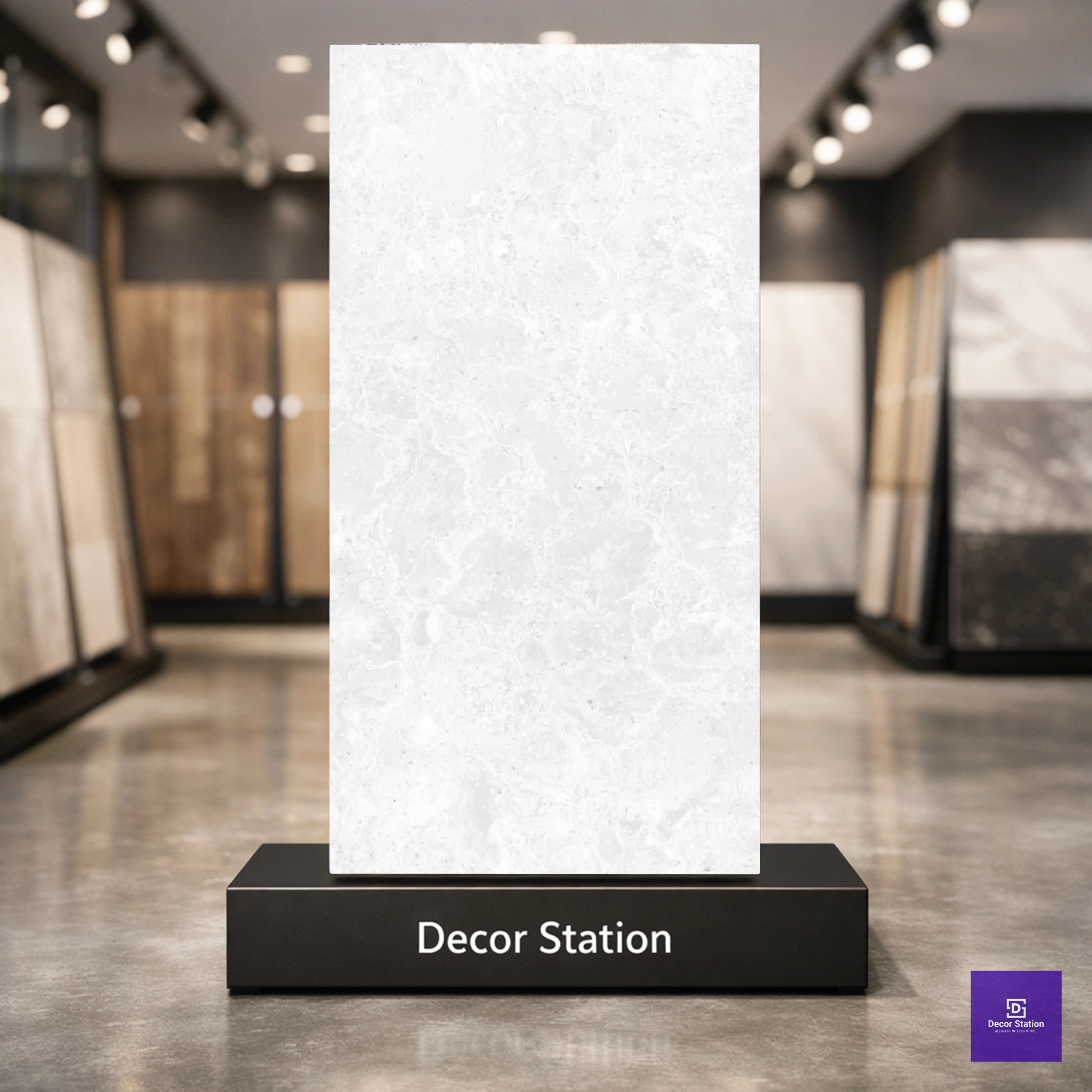 Phantom White Marble Look High Gloss 2.5x5 ft 9.5 mm tile | TL-52884-A