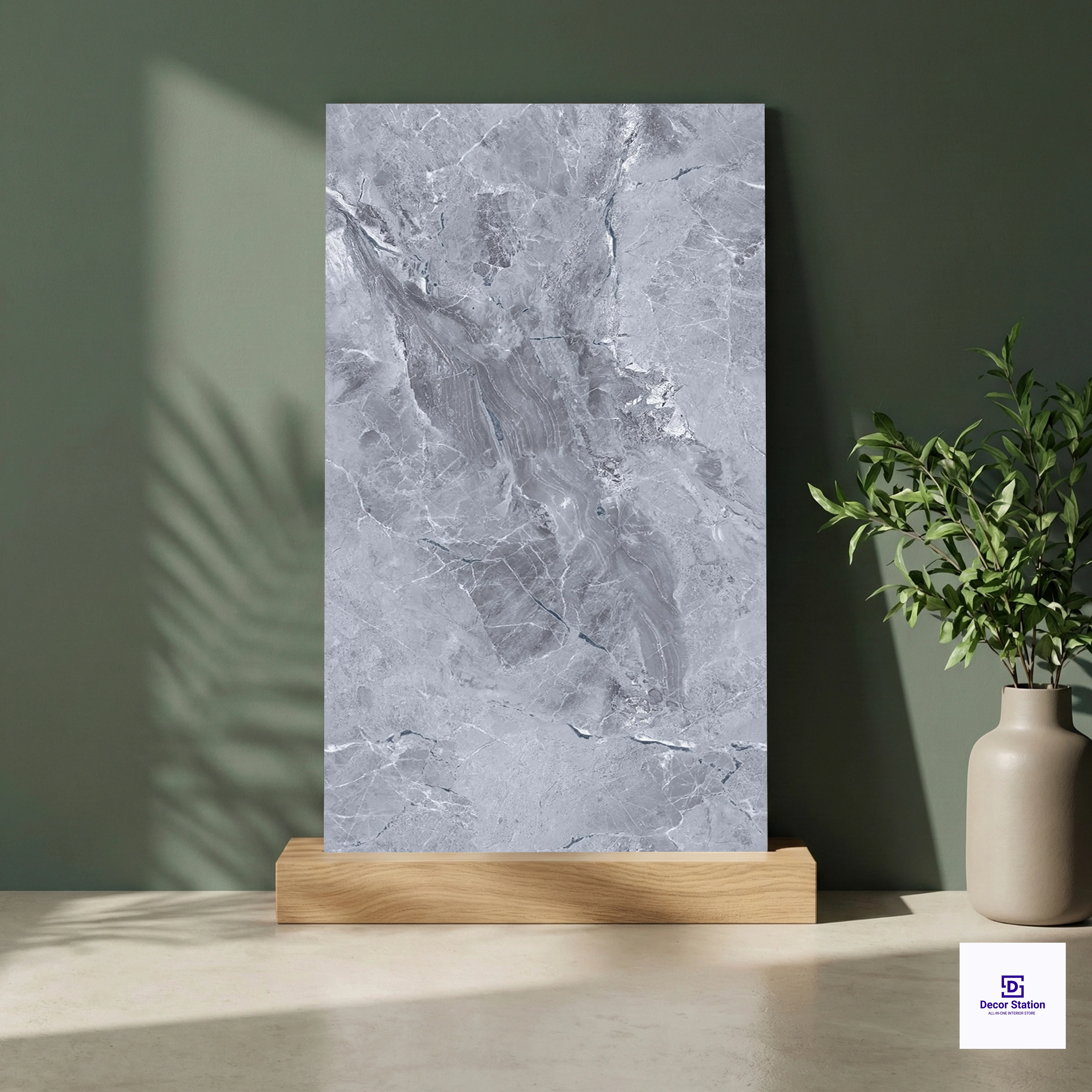 Strom Grey Marble Look Polished Endless 2x4 ft 8mm tile | TL-52921-A