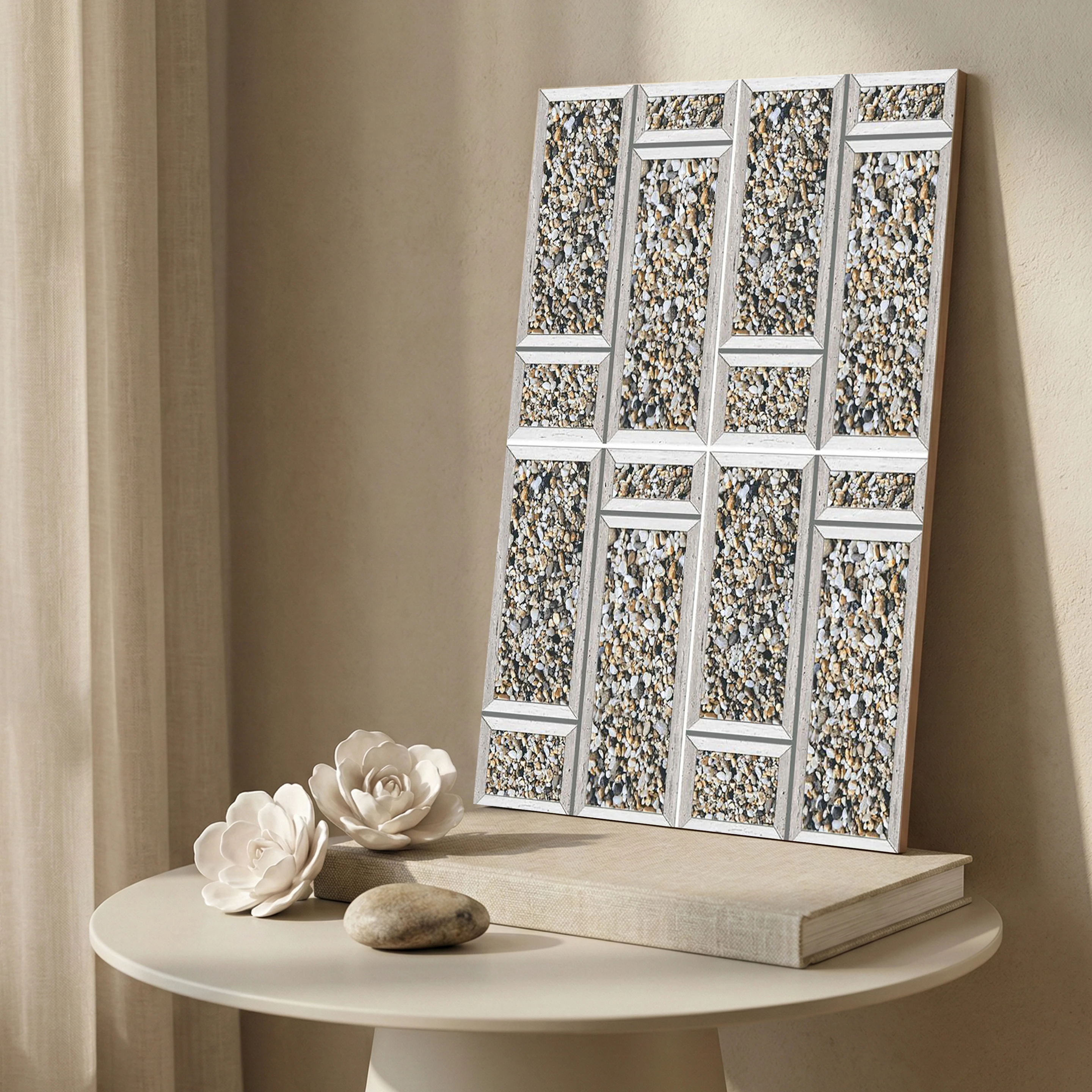 ELE-4176 Pebble Frame Highlighter Glossy 1x1.5 ft 8mm Tile | TL-52955-A